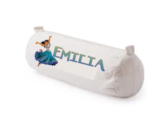 Astuccio scuola Linea Natura Cotone Cilindrico Personalizzato con nomi regalino festa compleanno a tema encanto