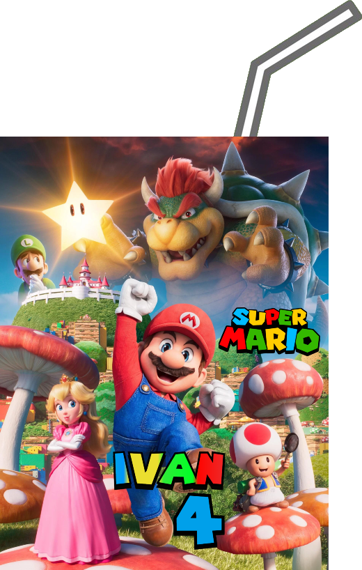 adesivi brick succo di frutta 200 ml personalizzate super mario bros