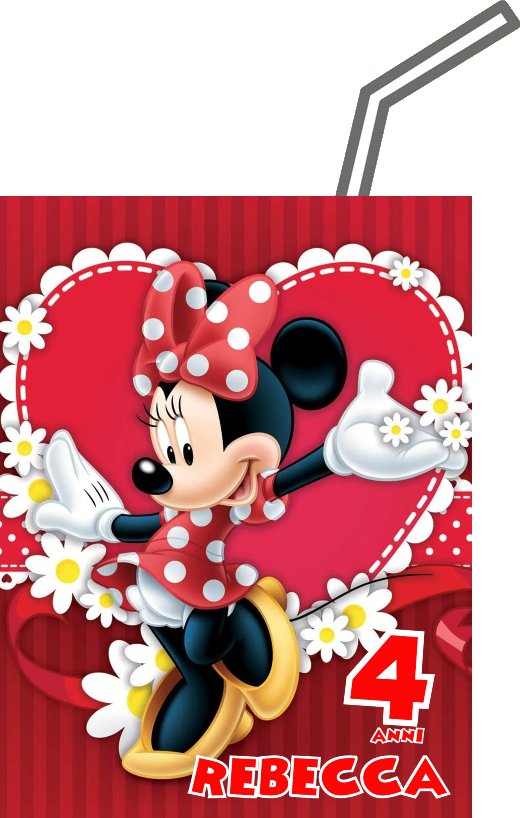 adesivi brick succo di frutta 200 ml personalizzate minnie topolina rossa