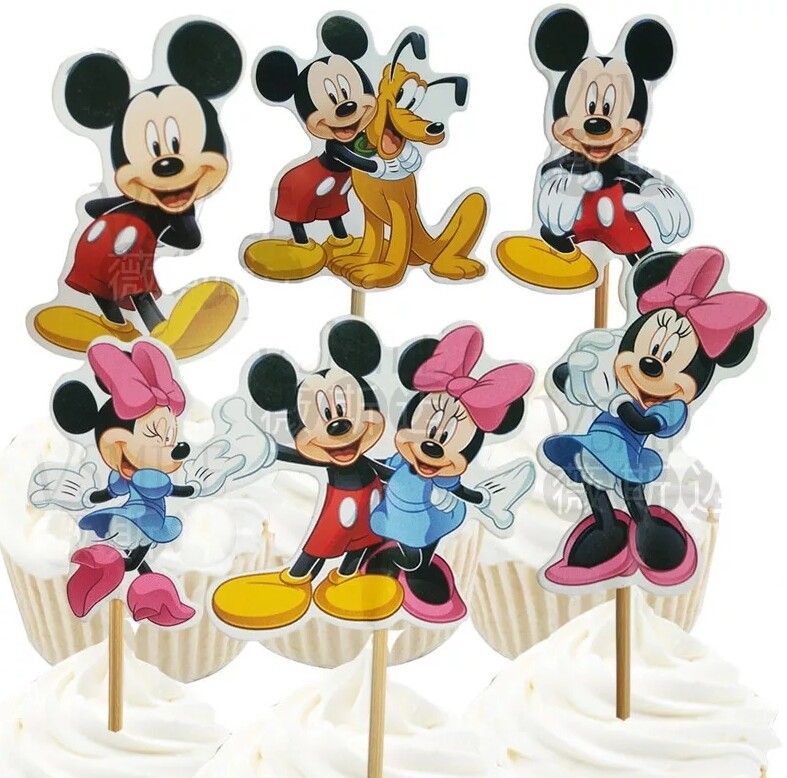 bandierine personalizzate topper cake torte panini tramezzini minnie e topolino