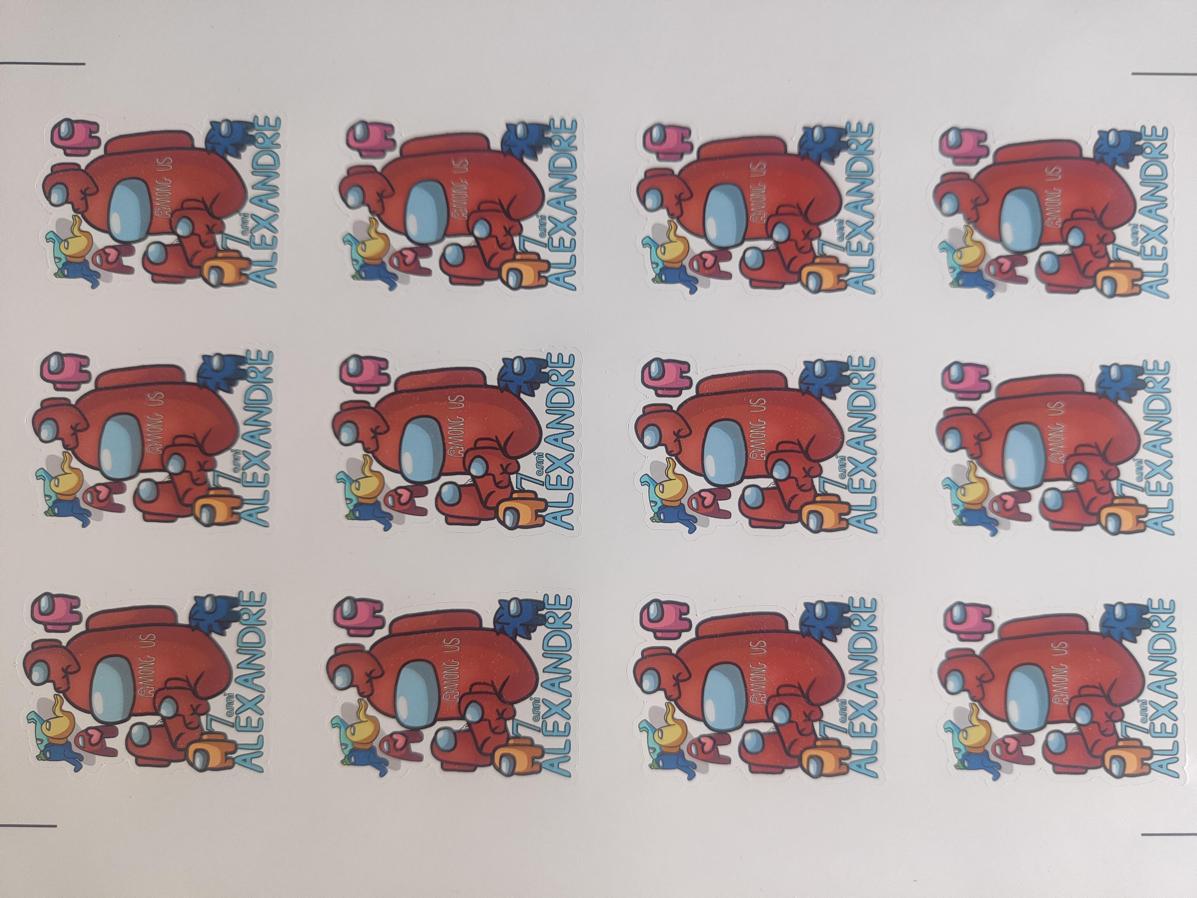 adesivi sagomati personalizzati among us decorazioni compleanno bicchieri scatoline