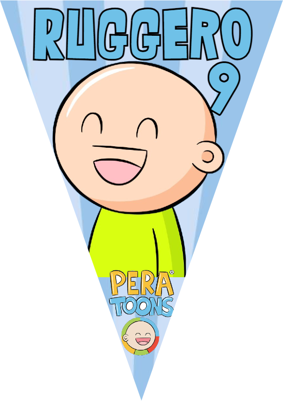 festone bandierine triangolari festa compleanno personalizzato pera toons