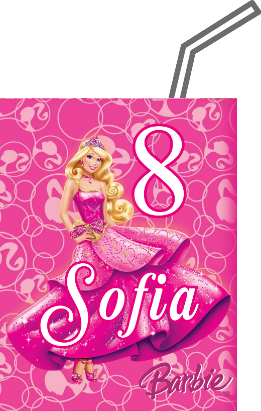 adesivi brick succo di frutta 200 ml personalizzate barbie rosa