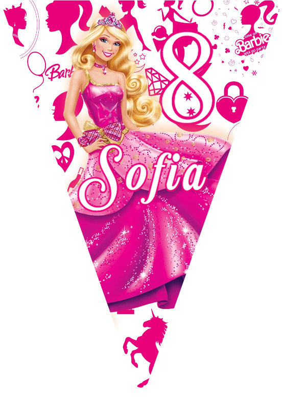 festone bandierine triangolari festa compleanno personalizzato barbie