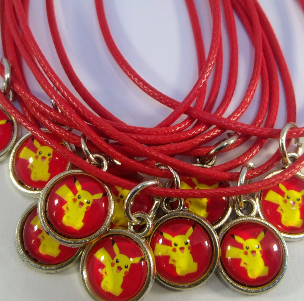 Collanine ciondolo cabochon personalizzabili regalini festa pokemon