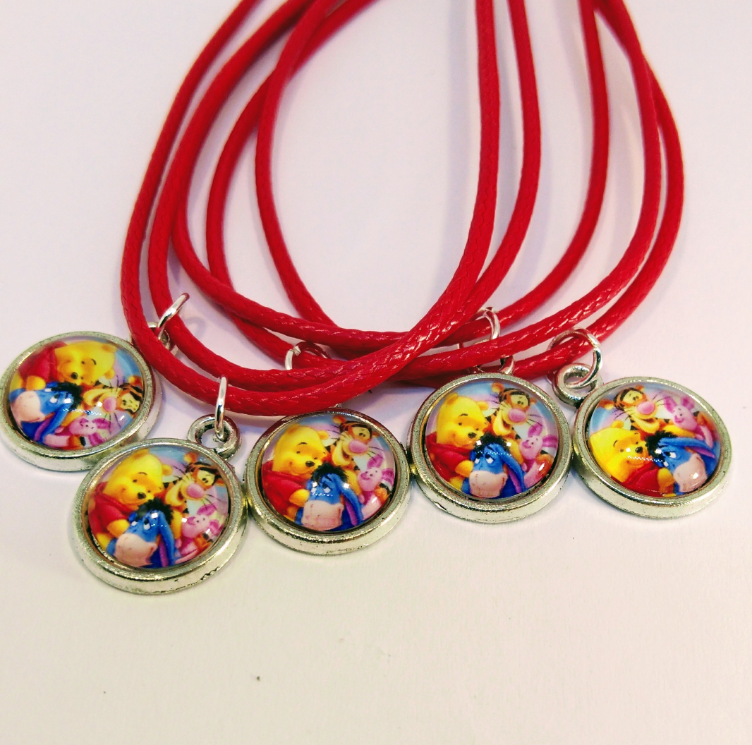 Collanine ciondolo cabochon personalizzabili regalini festa winnie the pooh