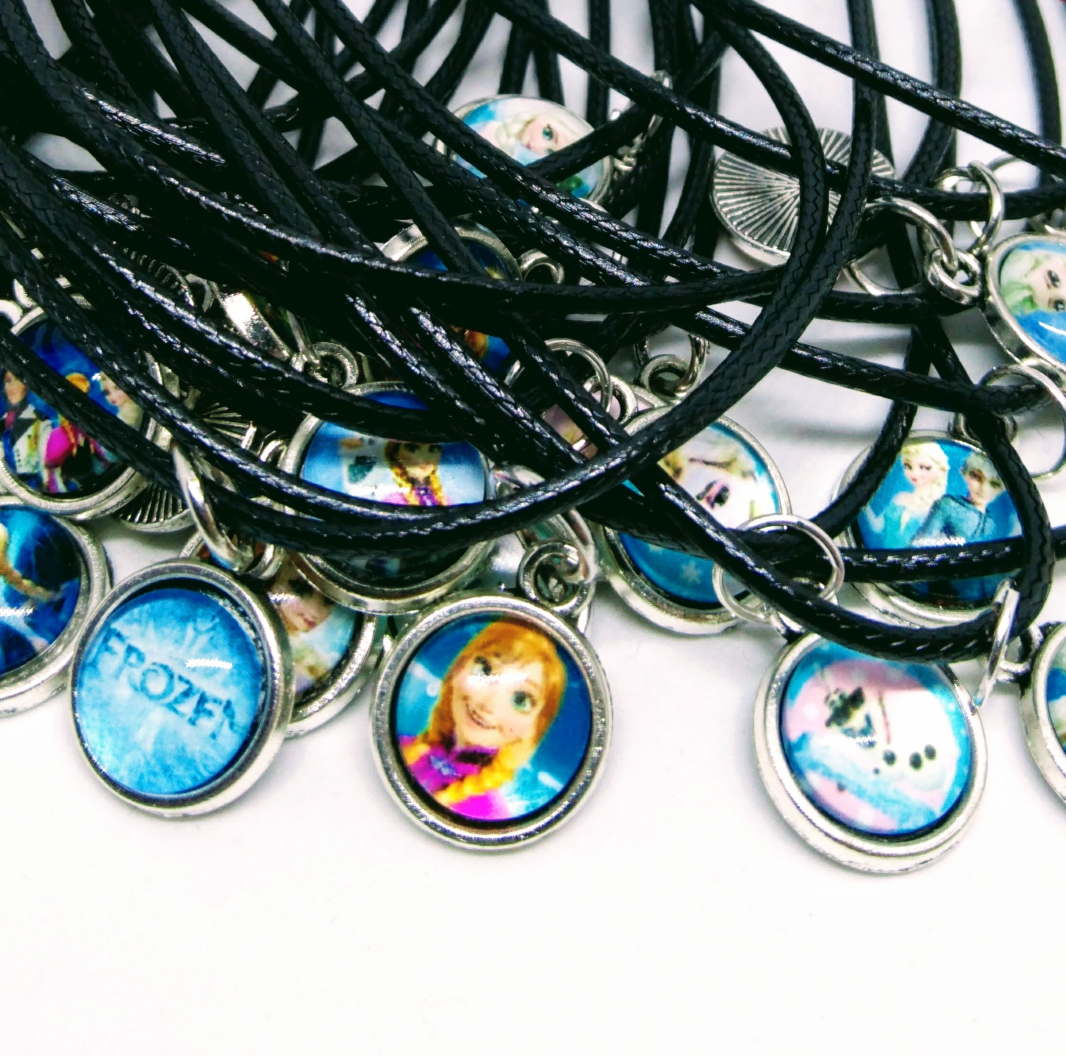 Collanine ciondolo cabochon personalizzabili regalini festa anna elsa frozen