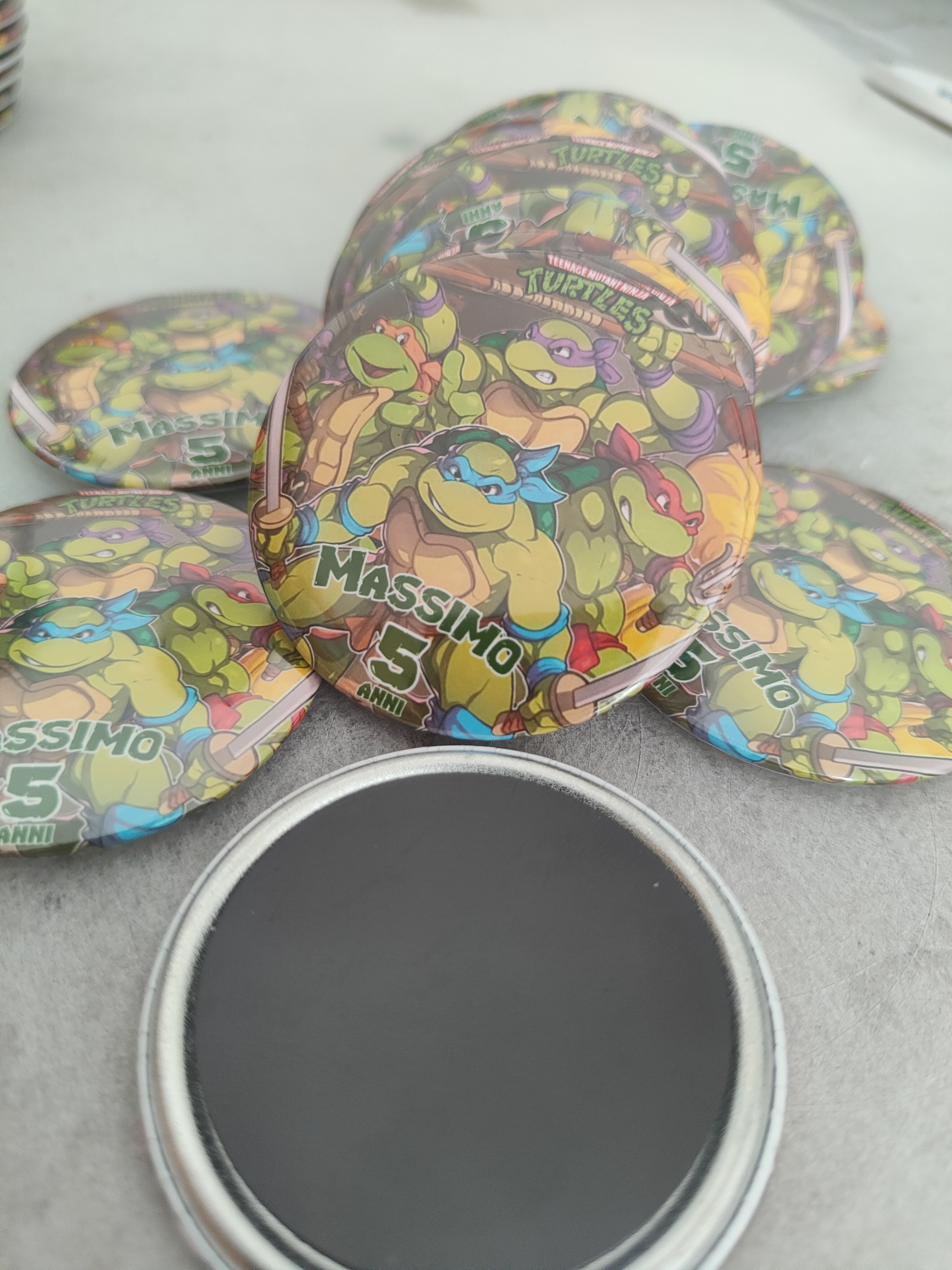 magneti calamita frigo tartarughe ninja turtle personalizzabili regalini fine festa compleanno