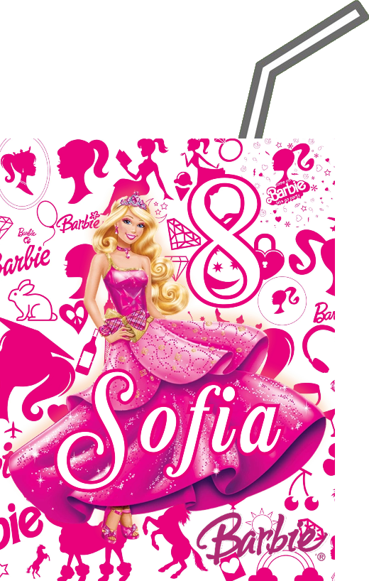 adesivi brick succo di frutta 200 ml valfrutta personalizzate barbie