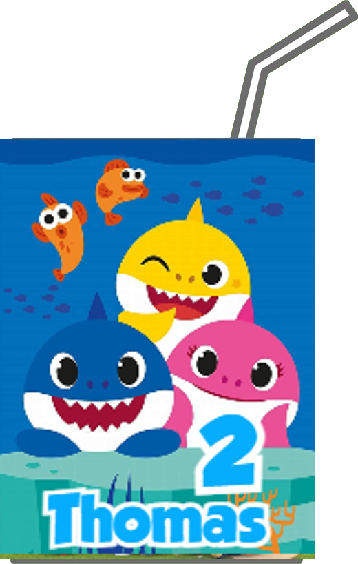 adesivi brick succo di frutta 200 ml valfrutta personalizzate baby shark