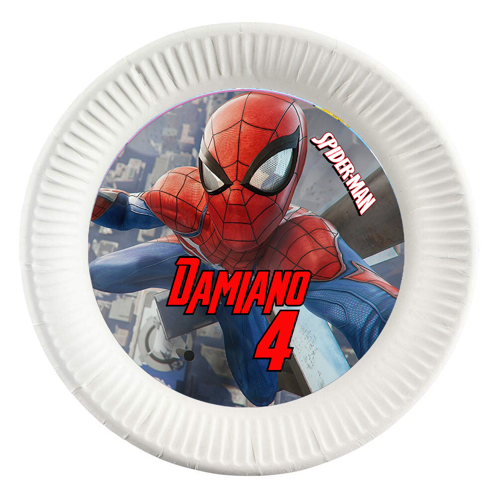 dischi tondi inserire nei piatti personalizzati kit festa compleanno addobbi decorazioni spiderman