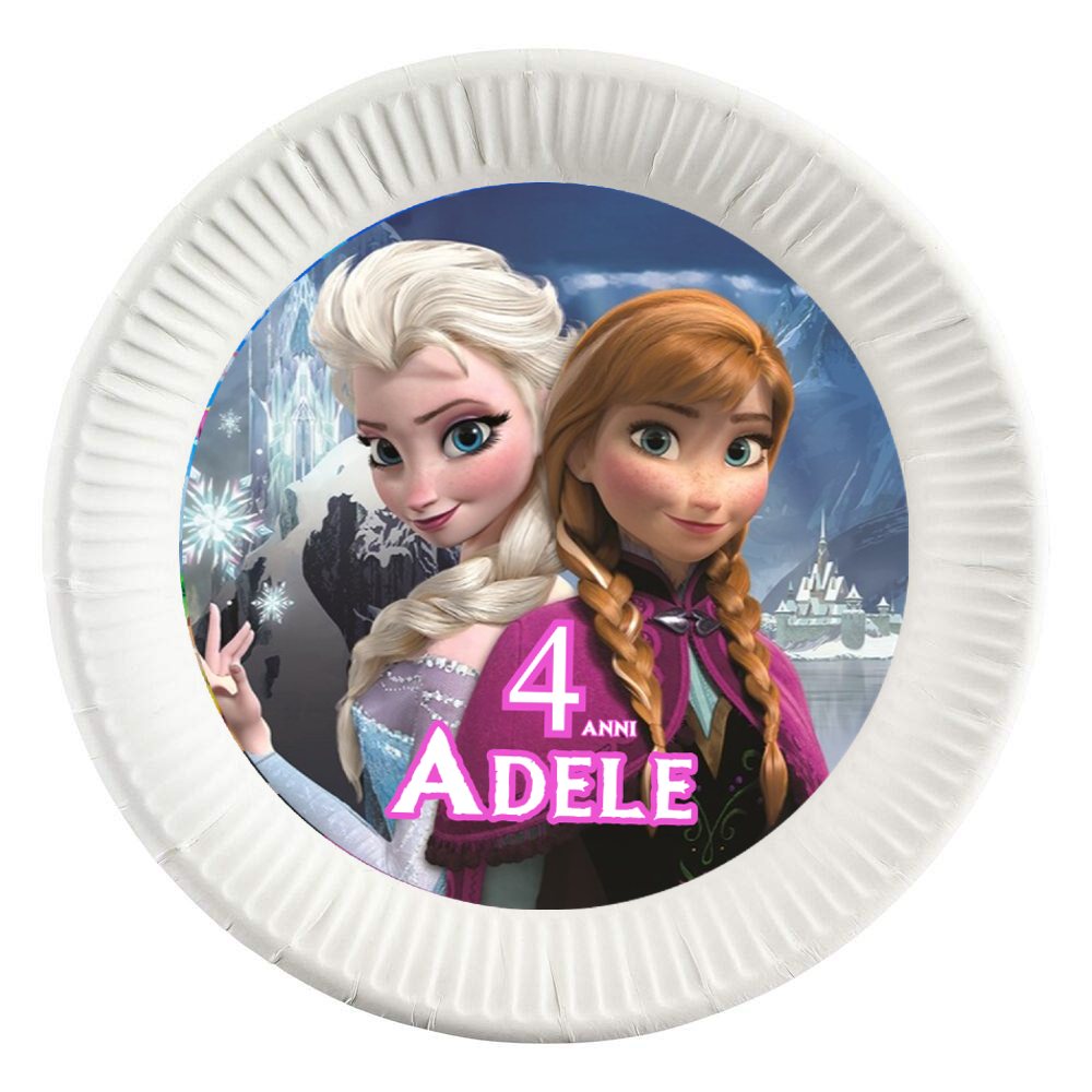 dischi tondi inserire nei piatti personalizzati kit festa compleanno addobbi decorazioni anna elsa frozen