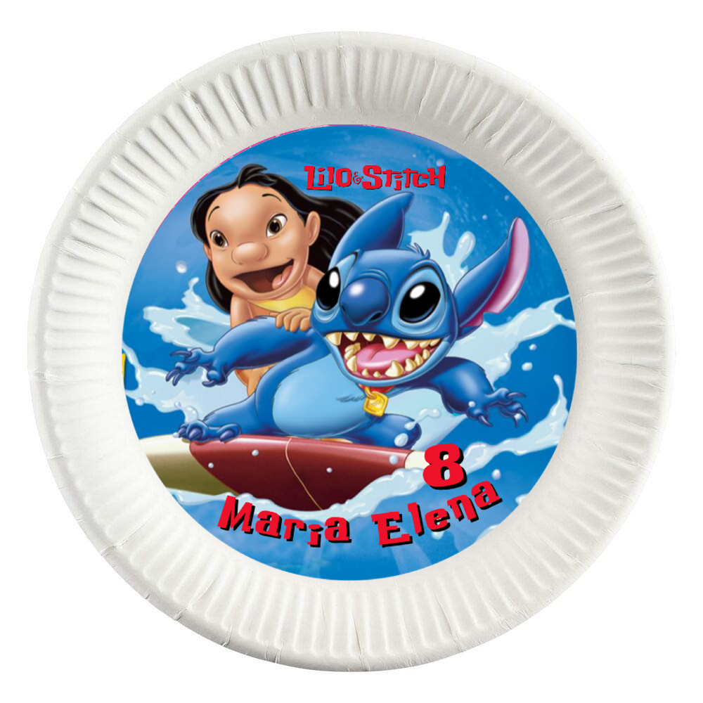 dischi tondi inserire nei piatti personalizzati kit festa compleanno addobbi decorazioni lilo stitch angel