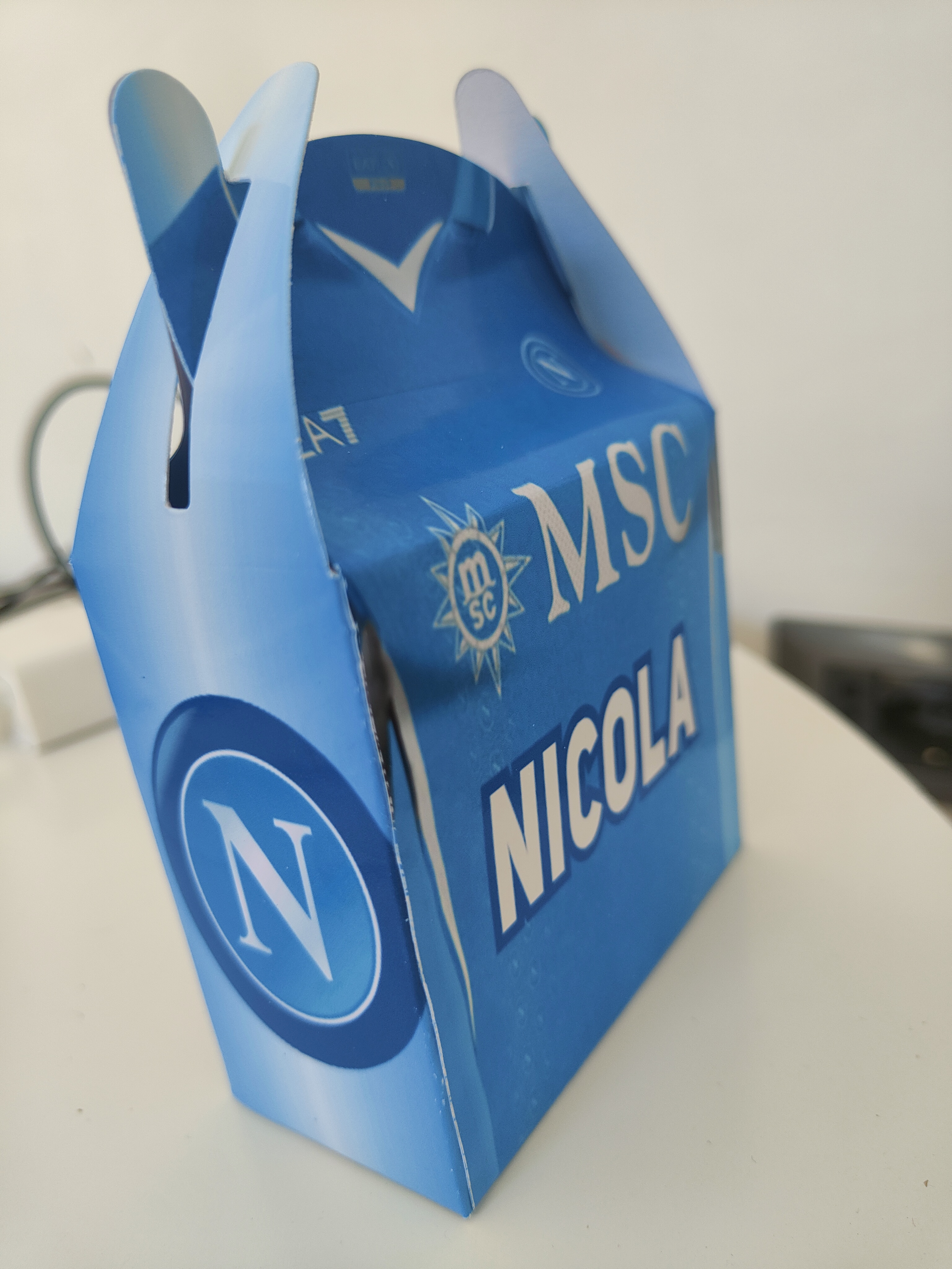 scatolina porta caramelle regalini fine festa personalizzate napoli calcio