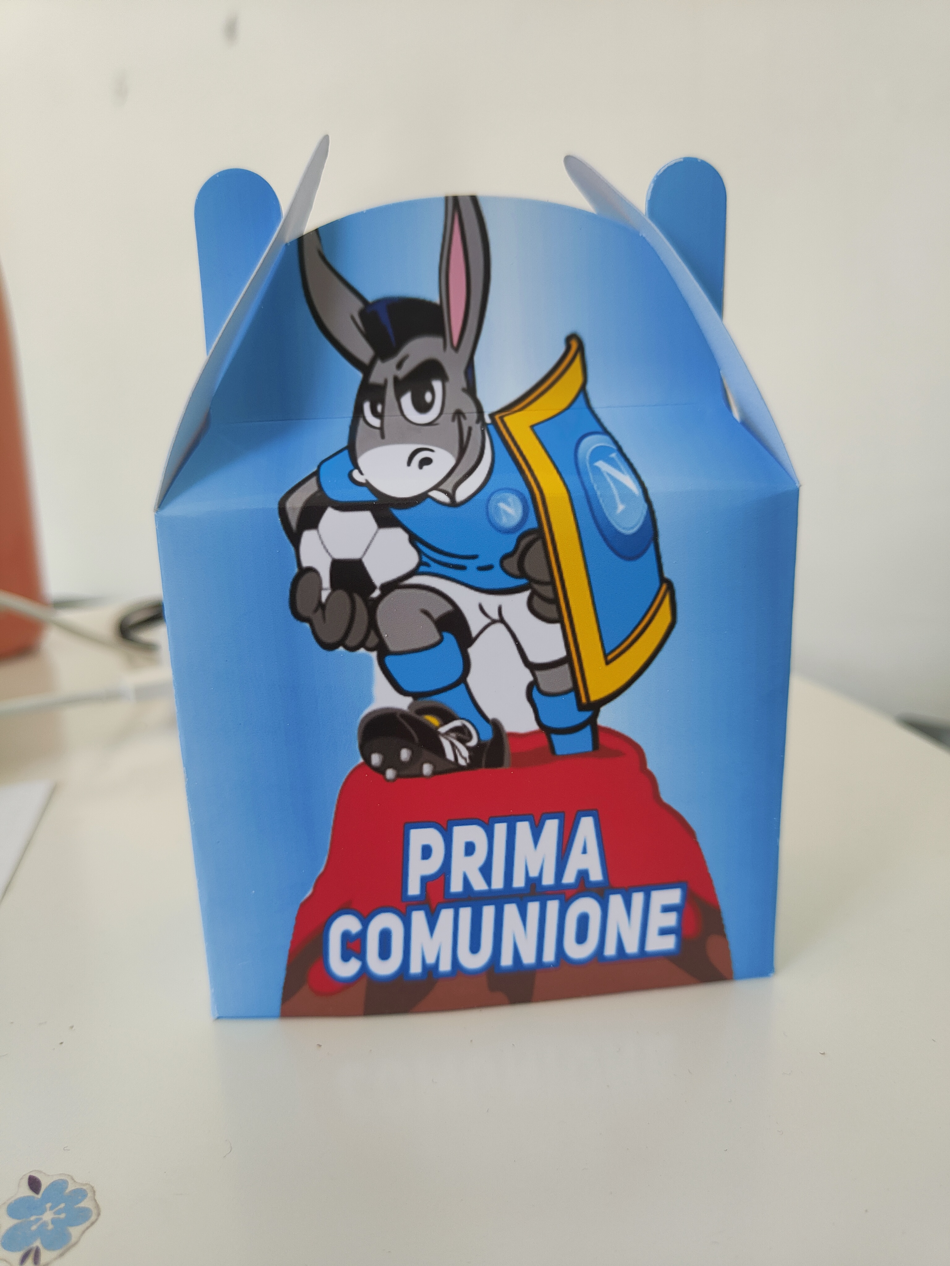scatolina porta caramelle regalini fine festa personalizzate napoli calcio prima comunione