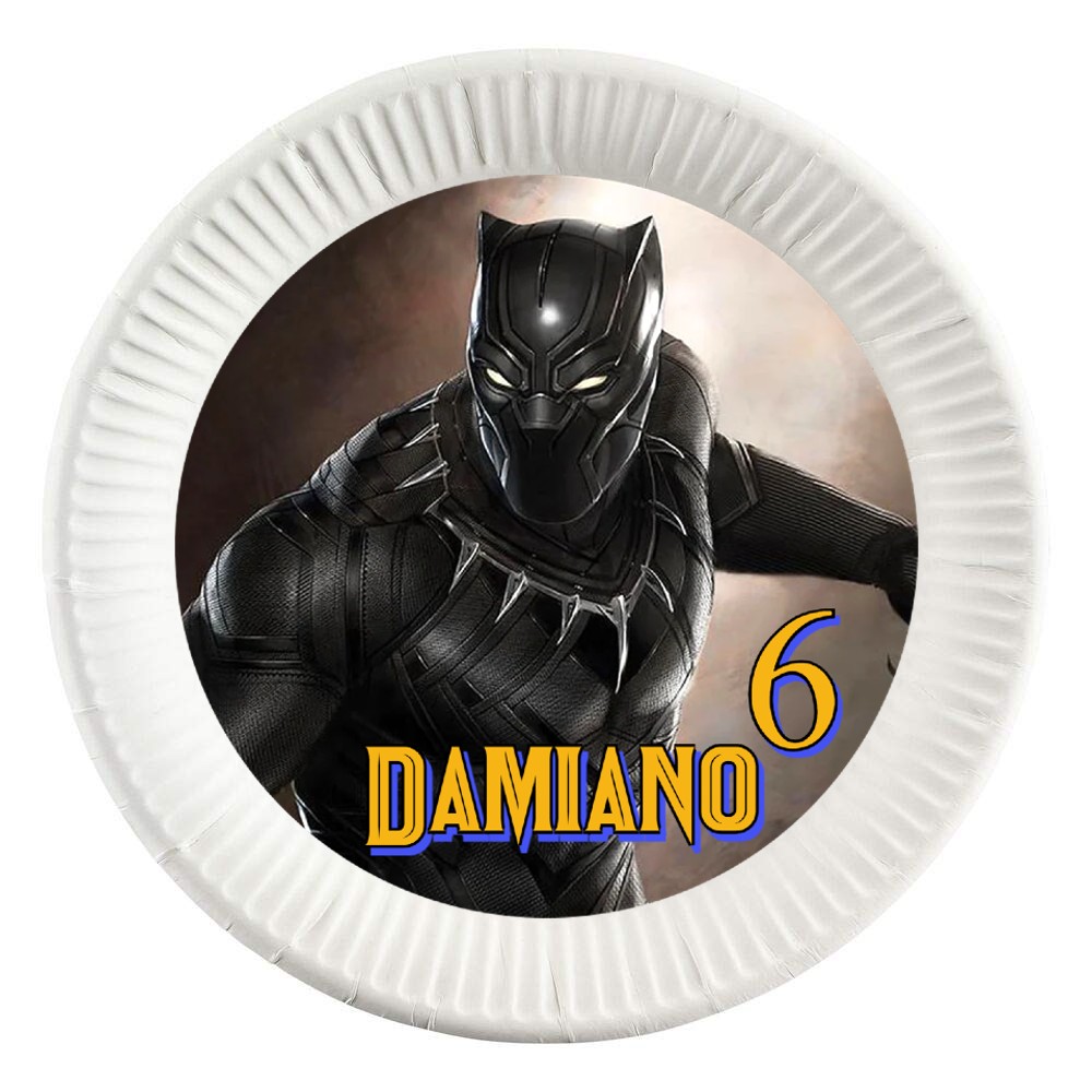 dischi tondi inserire nei piatti personalizzati kit festa compleanno addobbi decorazioni black panther