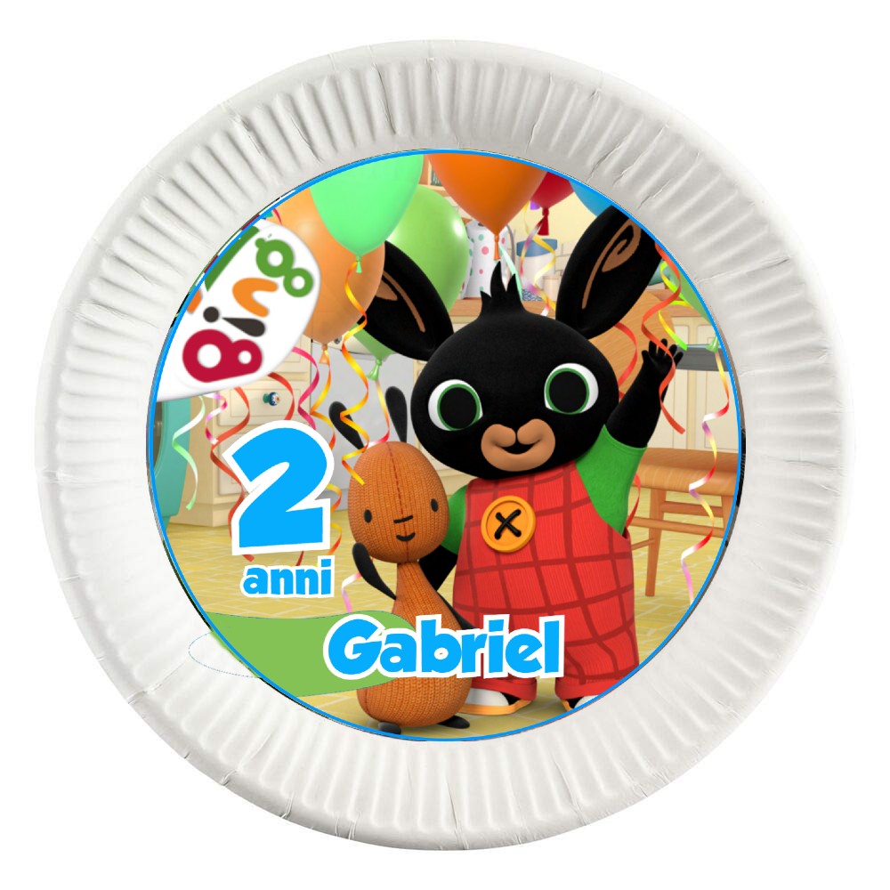 dischi tondi inserire nei piatti personalizzati kit festa compleanno addobbi decorazioni bing