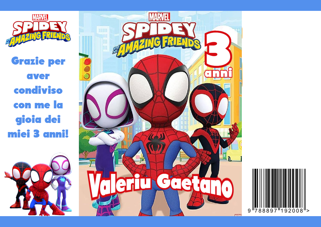 buste bustine sacchetti regalo per gadget regalini fine festa personalizzate Spidey e i suoi amici