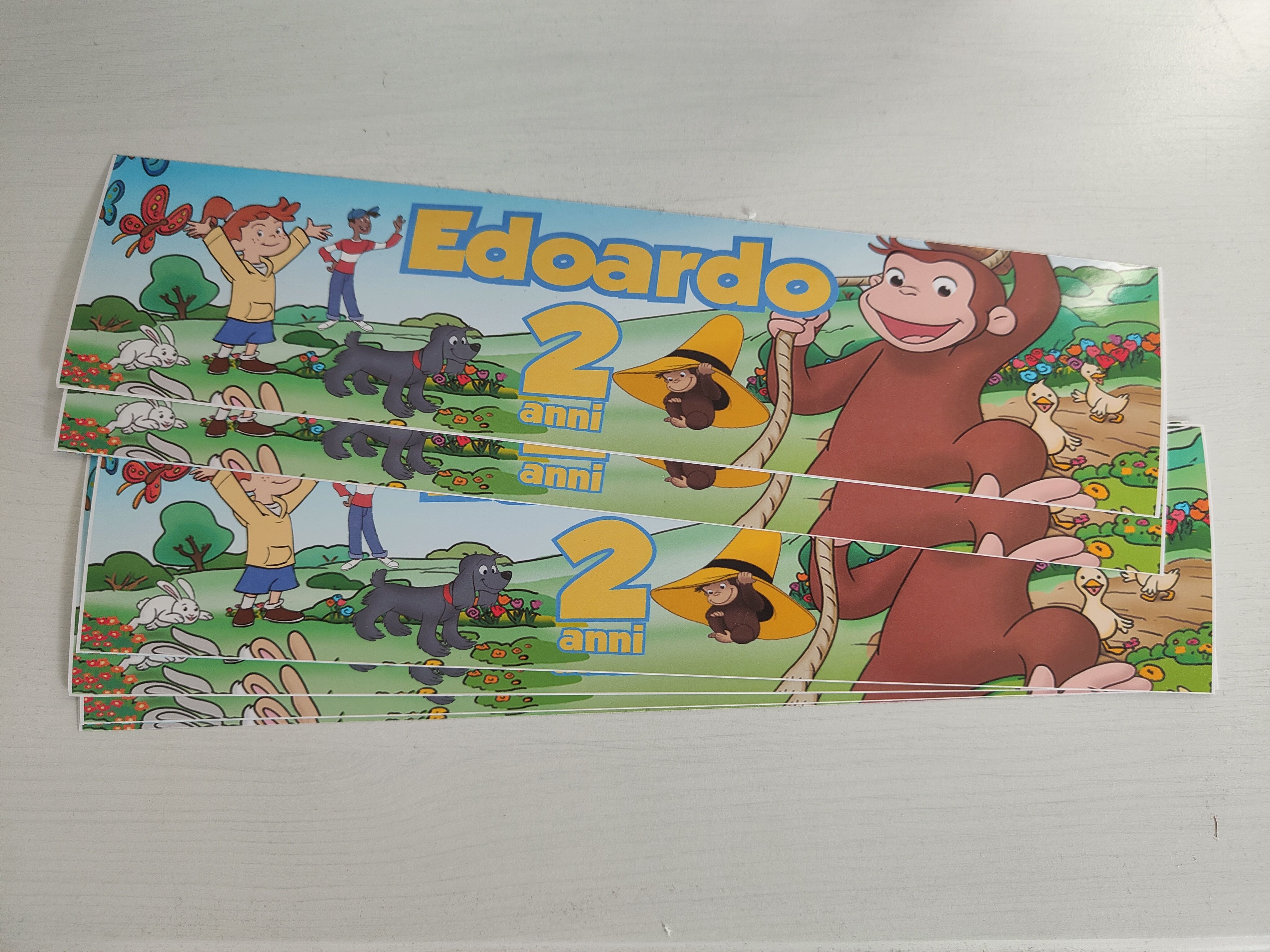 Etichette adesive Curioso George personalizza bottiglia acqua