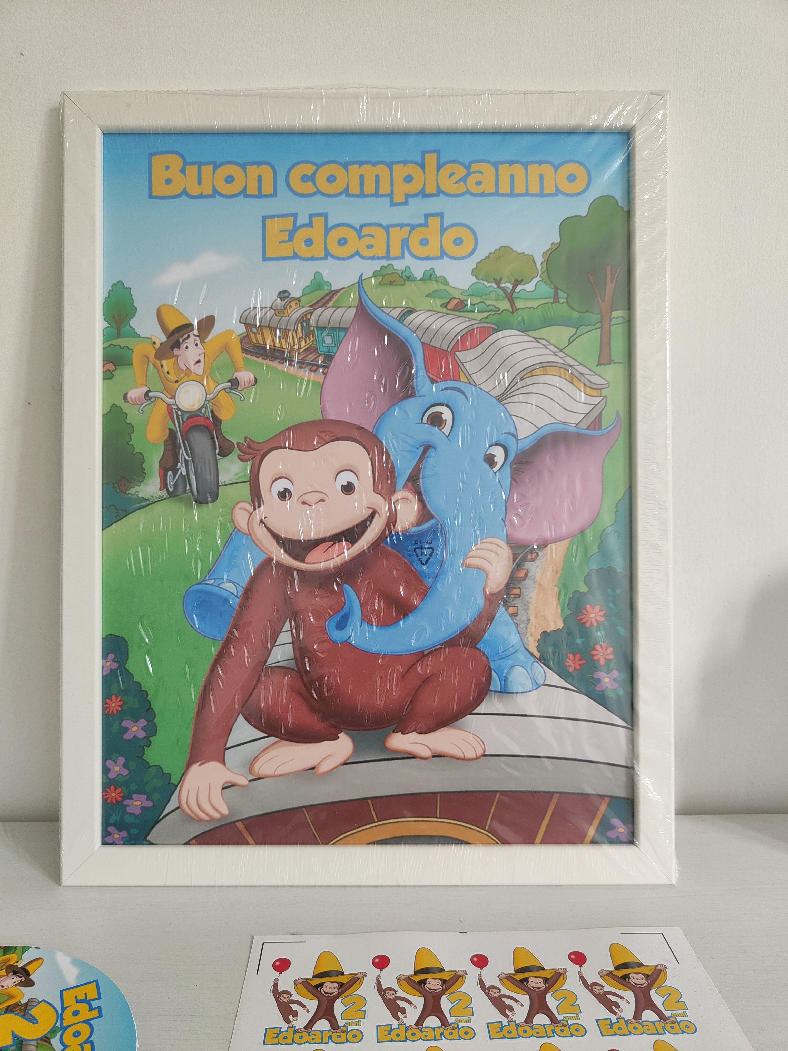 Quadro stampa Curioso George personalizza centrotavola festa