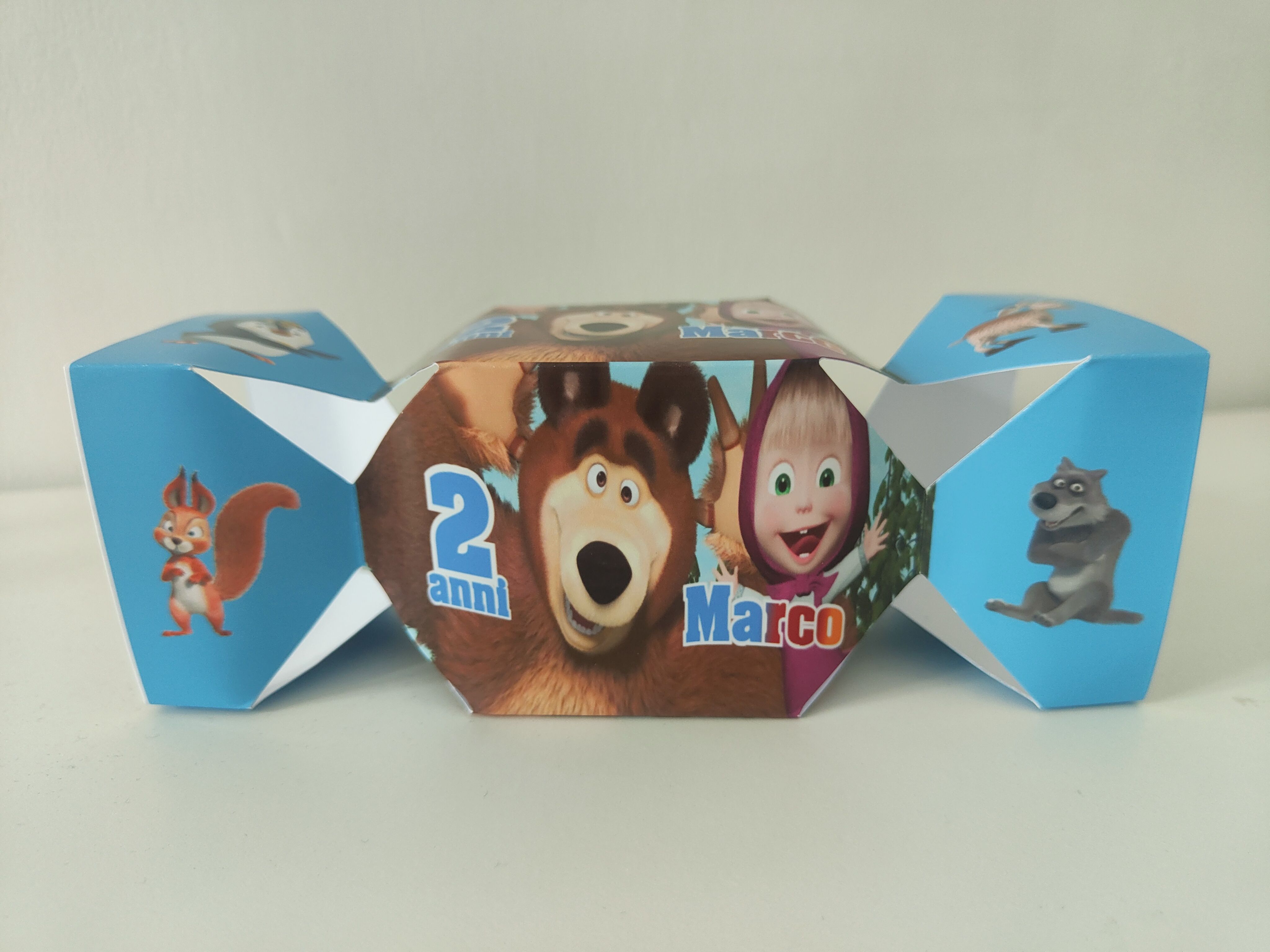 Scatolina Caramella Mascia e Orso personalizza regali festa