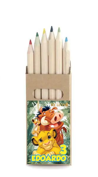 set matite colori Simba re leone personalizza regali festa