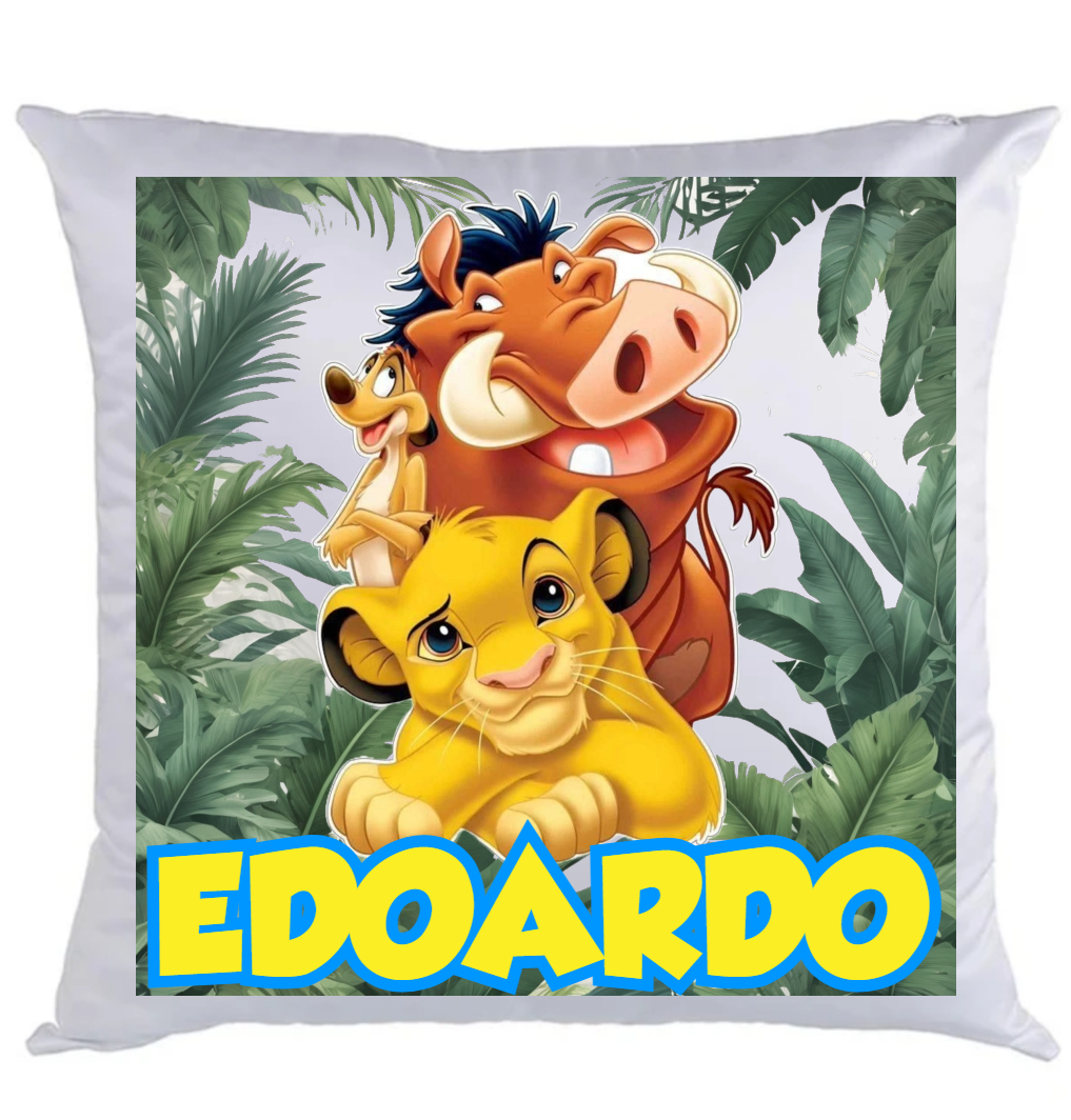 Stampa federa cuscino Simba re leone personalizza con nome