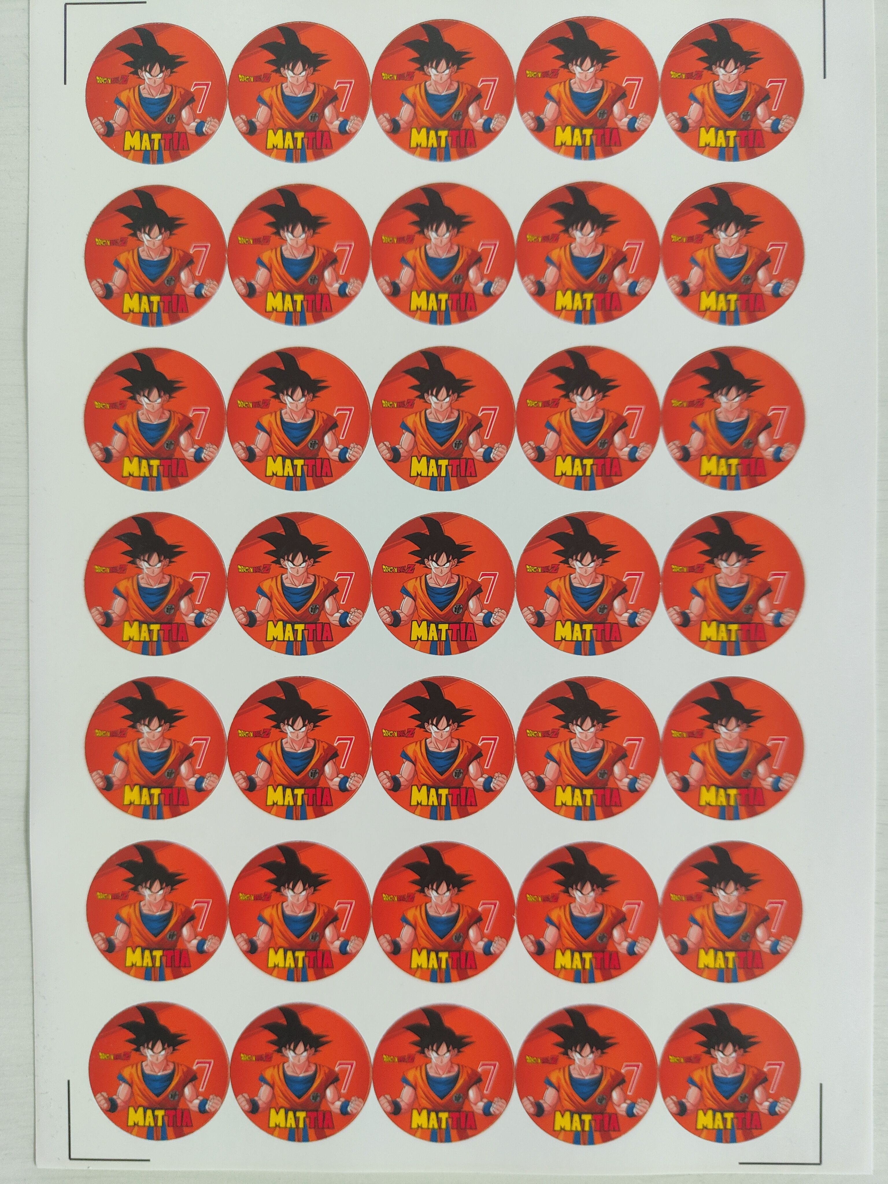 etichette adesivi tappo bottiglietta acqua succo di frutta vasetto yoyo personalizza festa compleanno dragon ball