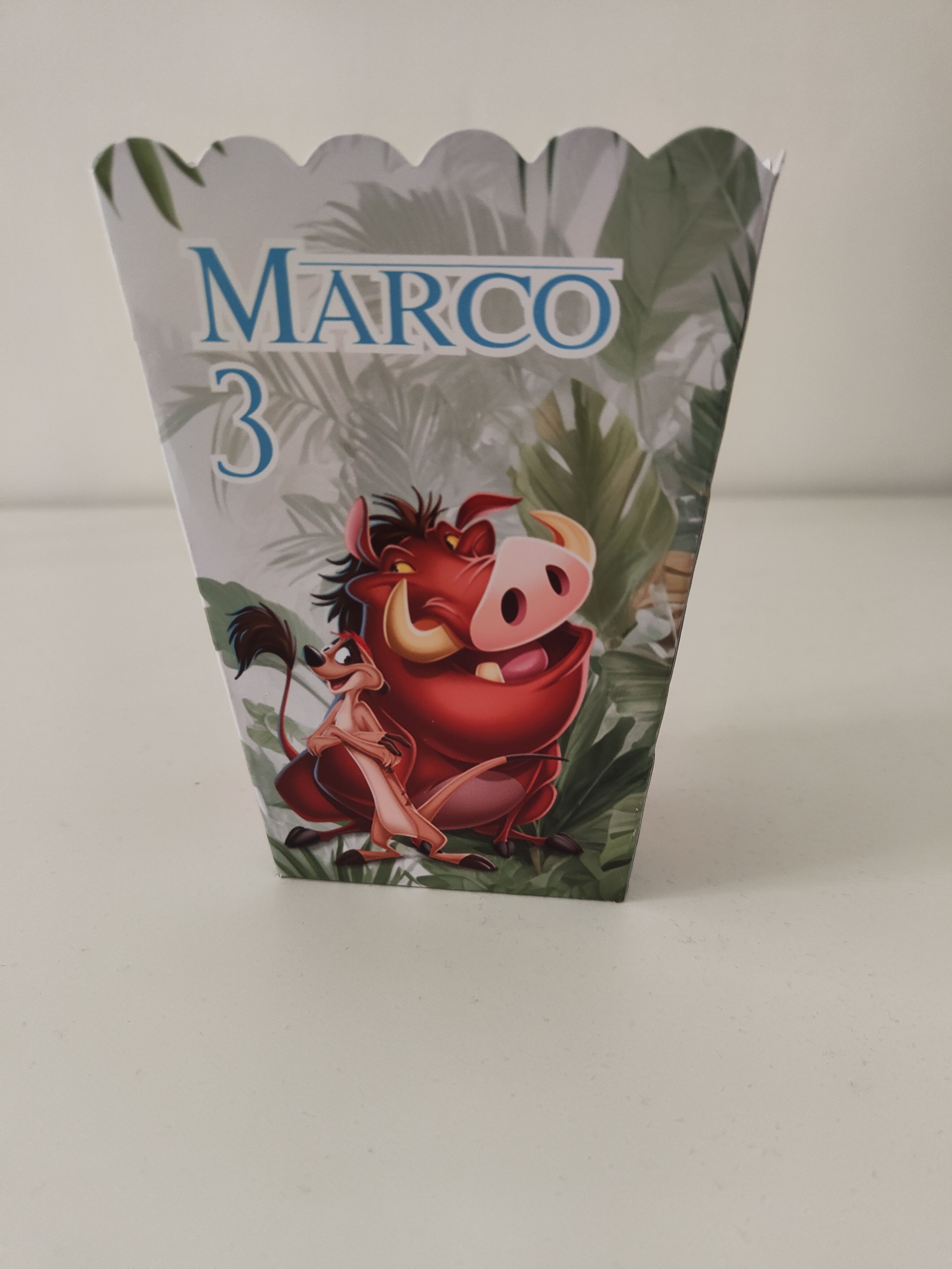 scatolina popcorn personalizzata festa compleanno simba re leone
