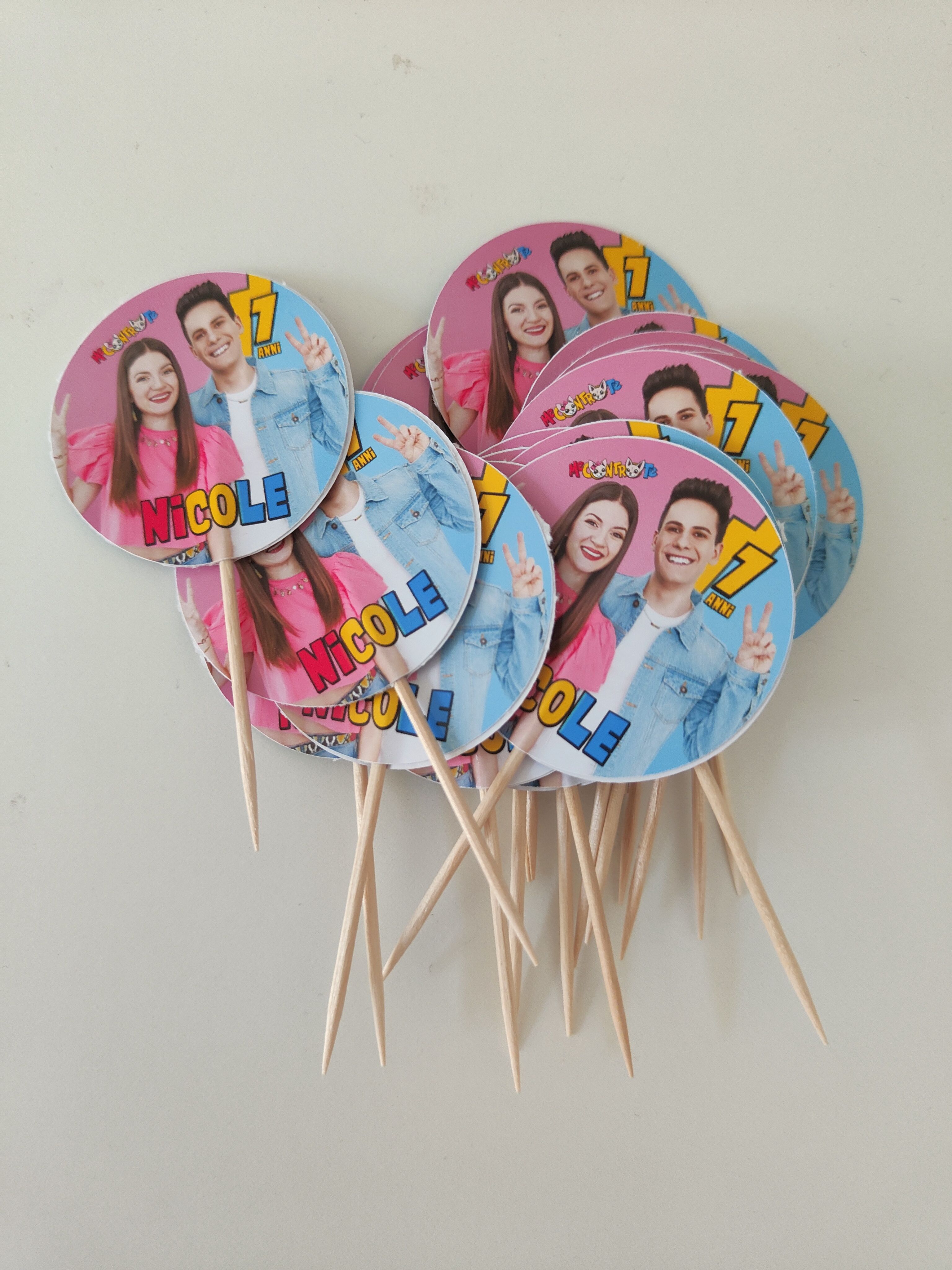 Bandierine me contro te topper decorazioni personalizza buffet panini rustici