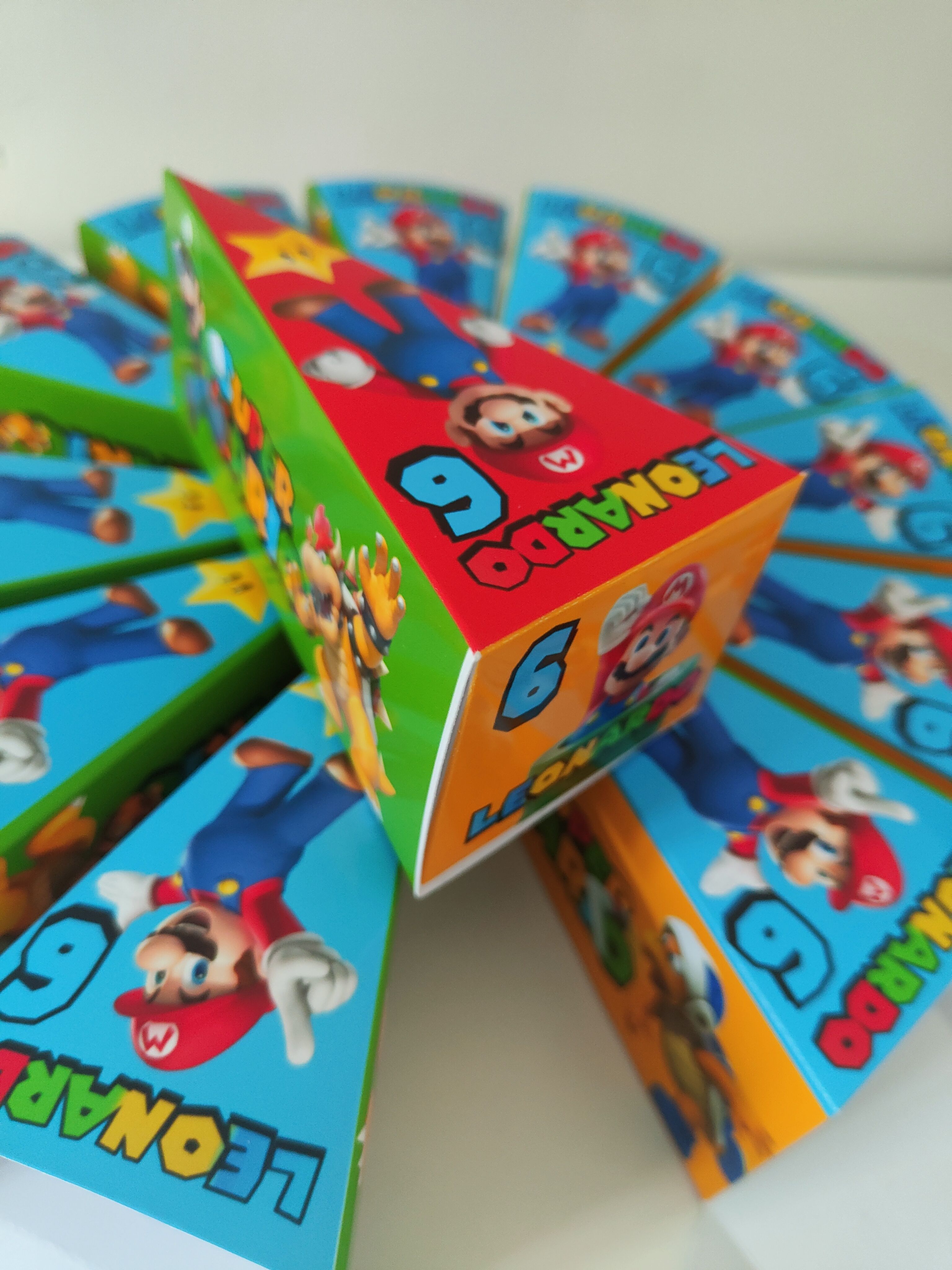 scatole Super Mario fetta torta scenografica personalizza regali