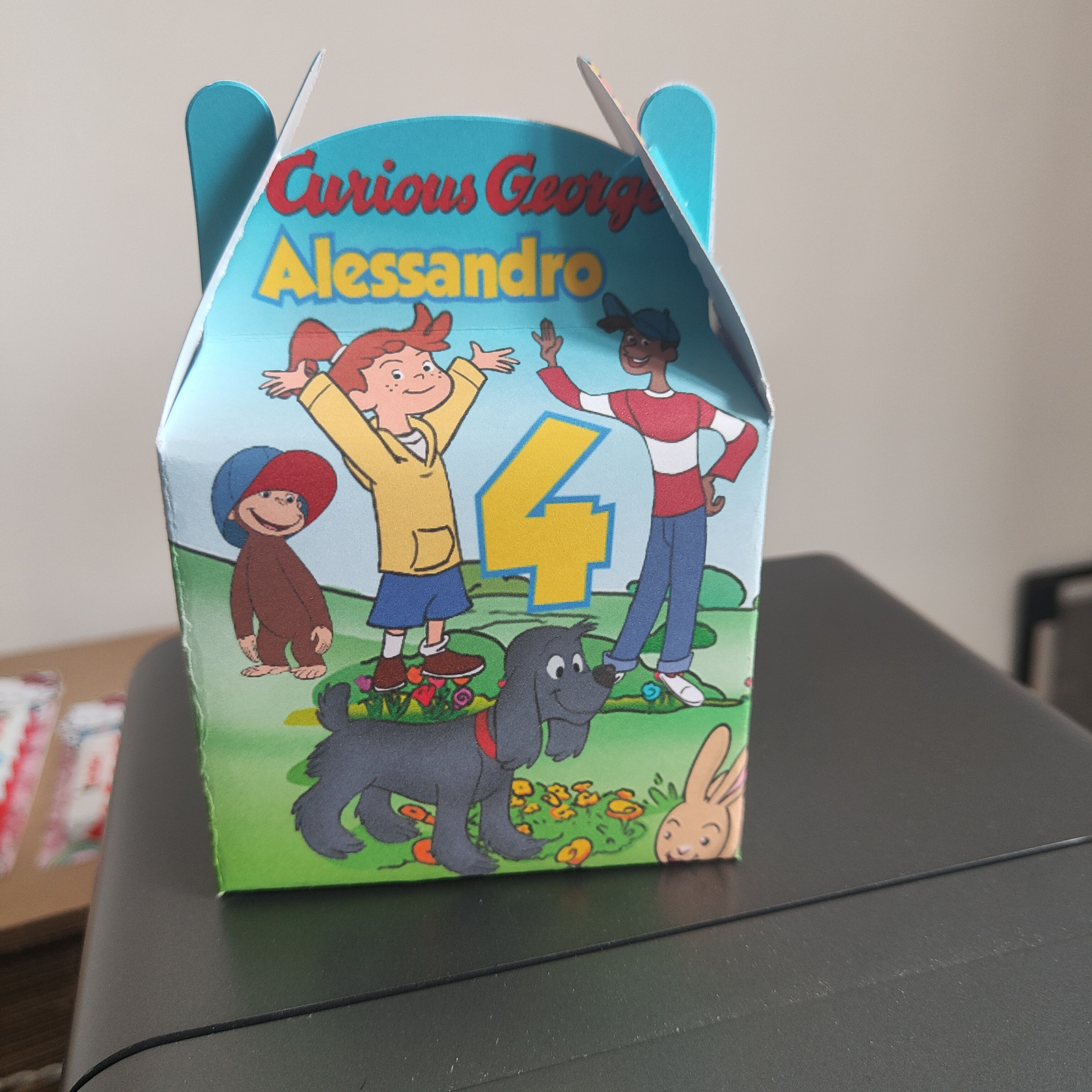 scatolina curioso come george personalizzabile con nome