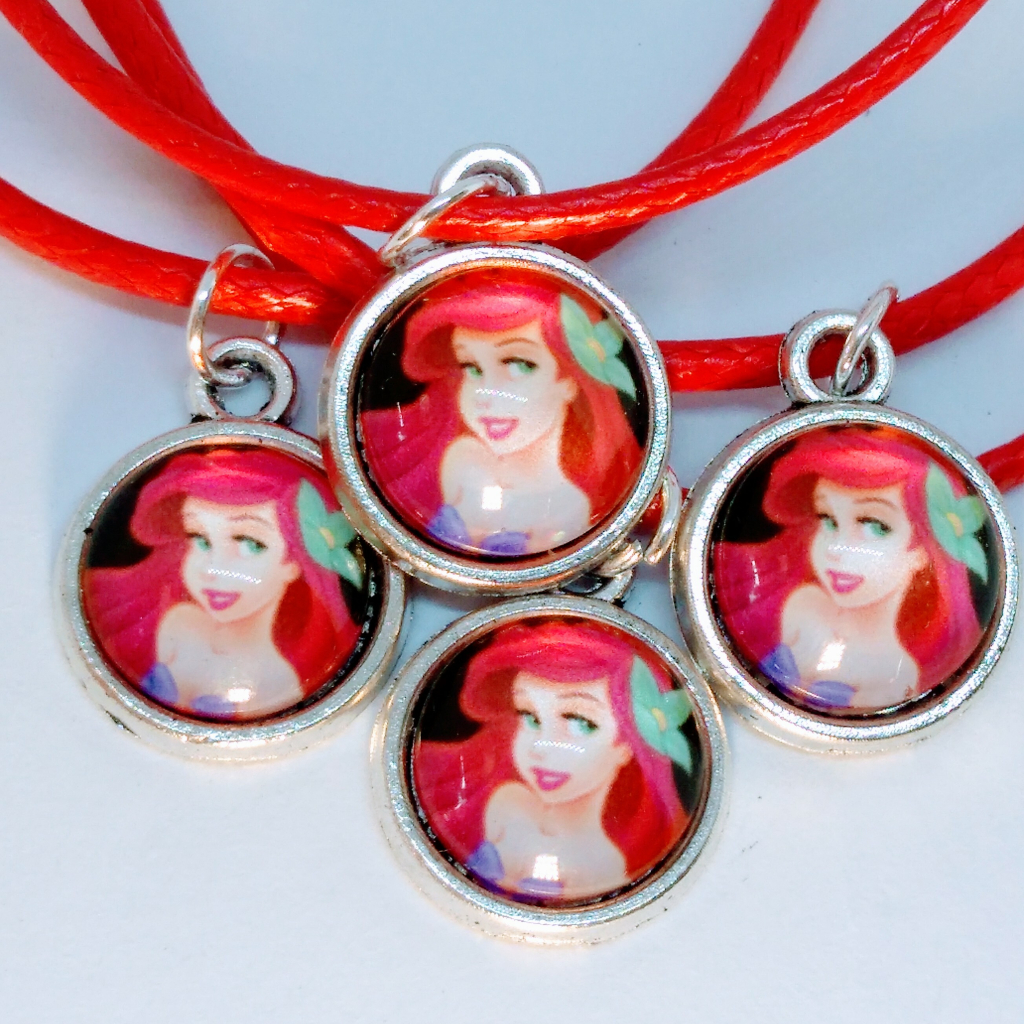 Collanine ciondolo cabochon personalizzabili regalini festa ariel sirenetta