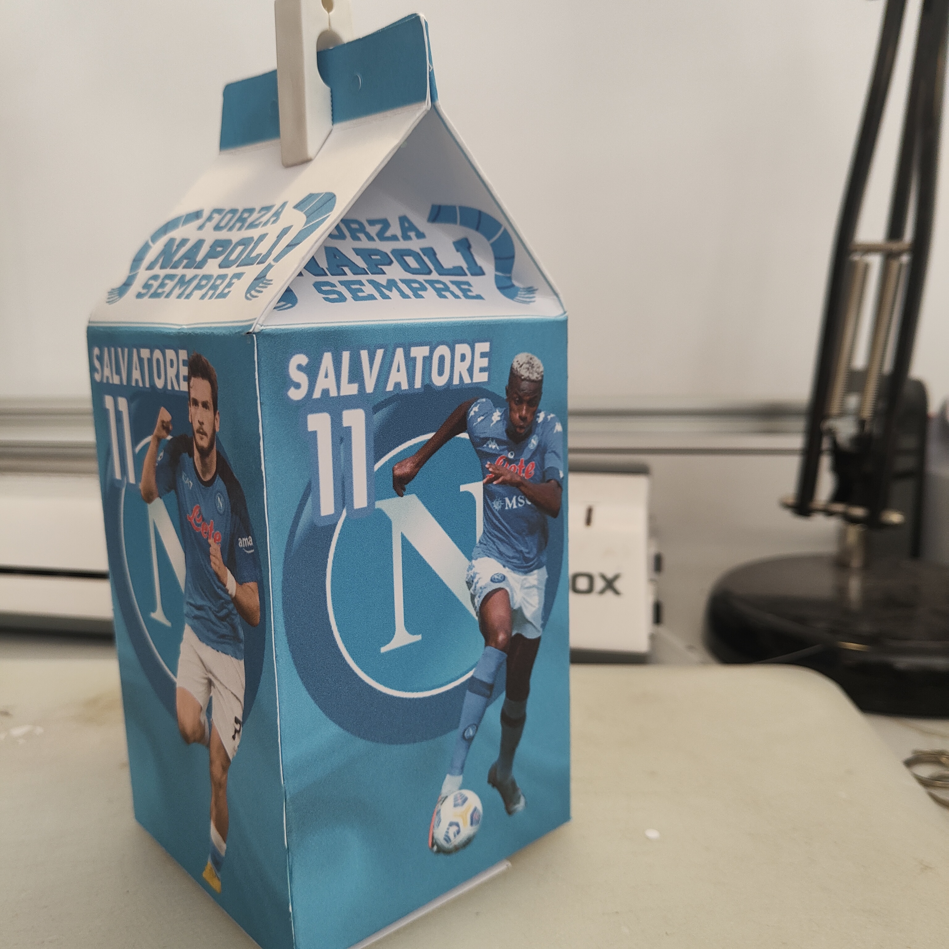 scatolina personalizzabile porta confetti bomboniera festa napoli calcio