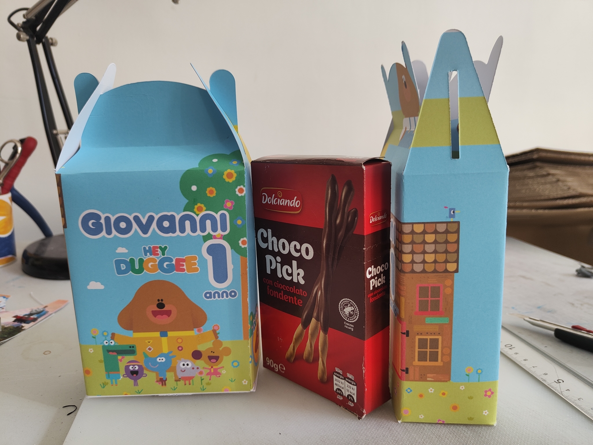 scatolina personalizzabile porta confetti bomboniera festa hey duggee