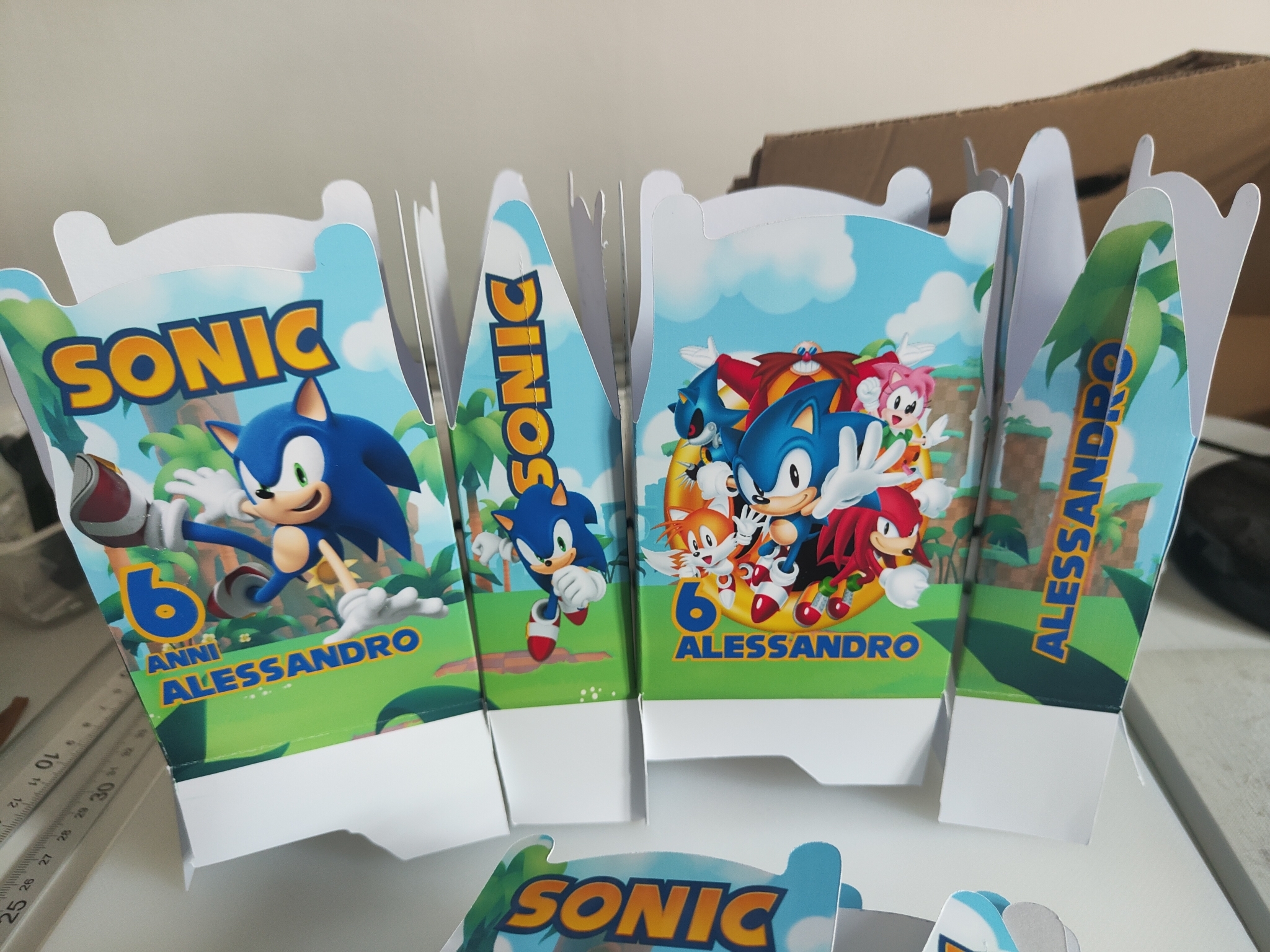 scatolina personalizzabile porta confetti bomboniera festa sonic