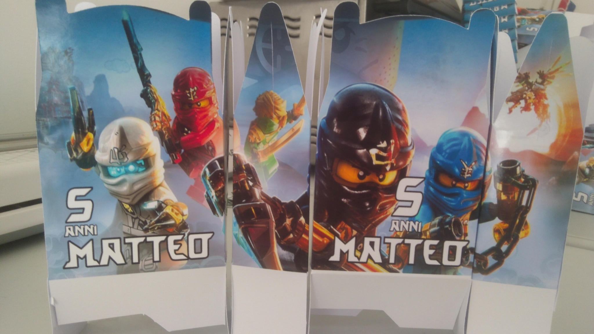 scatoline personalizzate lego ninjago porta confetti regalini festa a tema