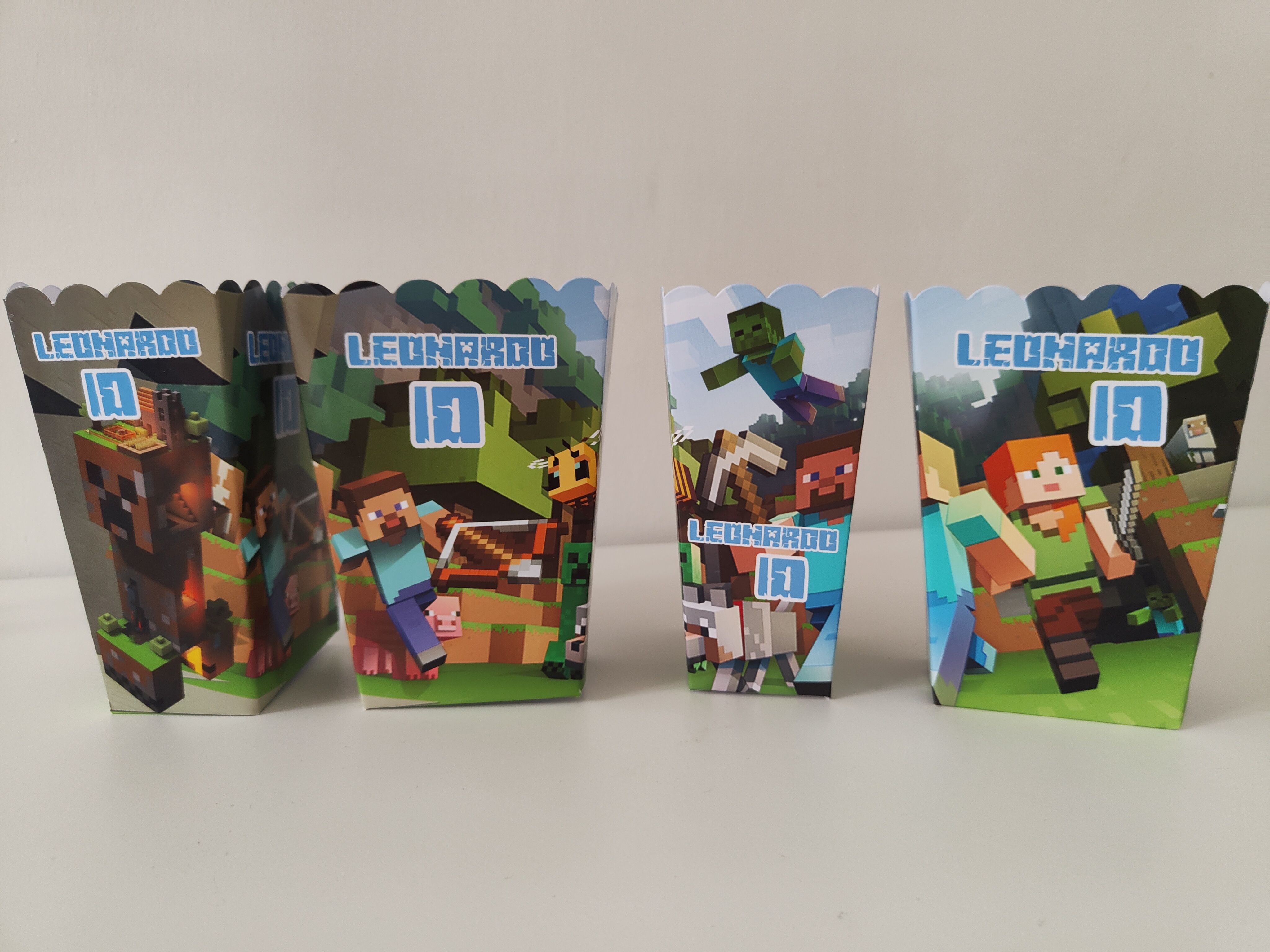 scatoline popcorn minecraft personalizzabili festa compleanno