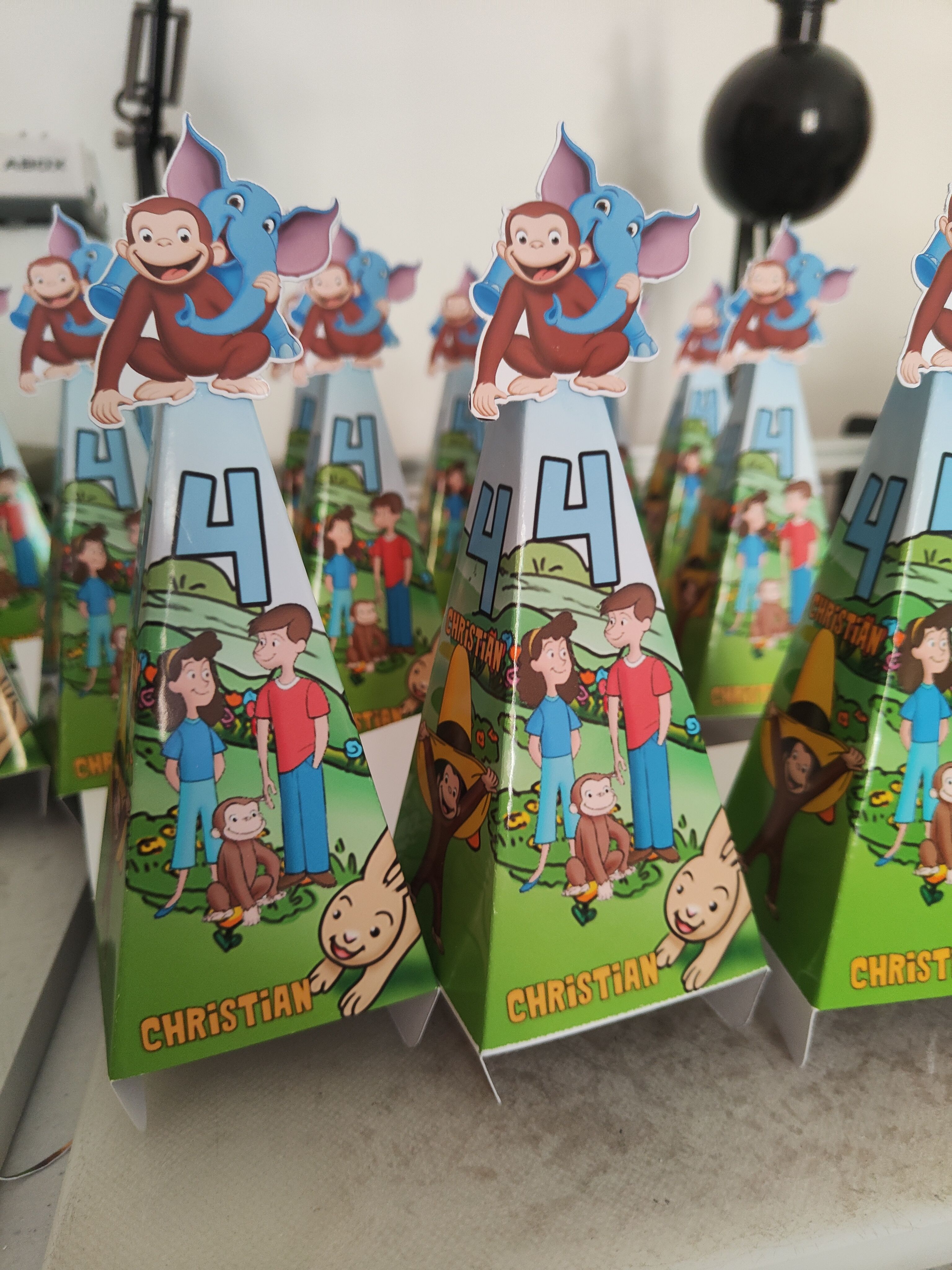 Scatoline Curioso George personalizzate festa compleanno