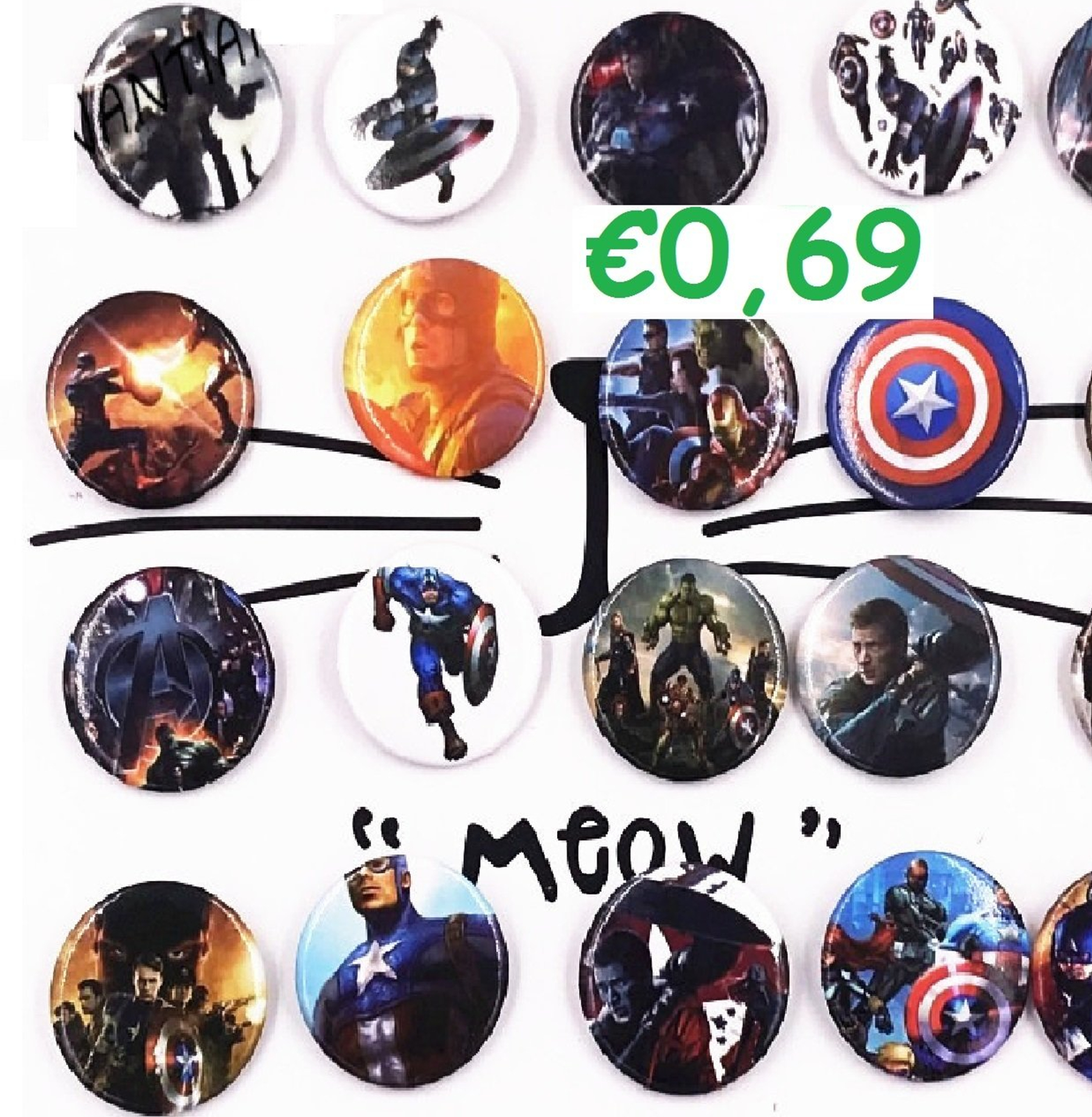 magneti personalizzabili regalini fine festa compleanno bambini capitan america