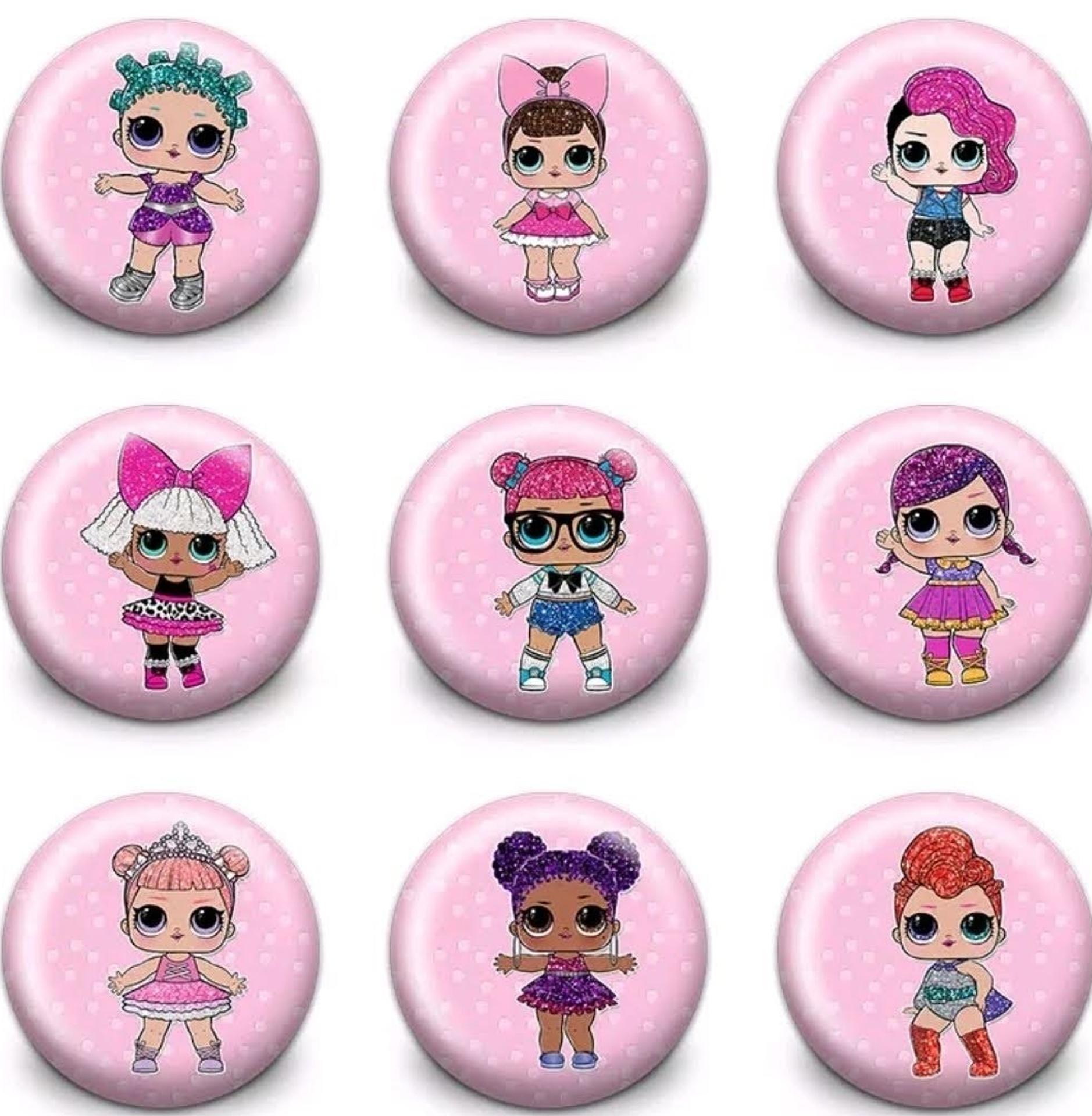 magneti personalizzabili regalini fine festa compleanno bambini lol surprise omg