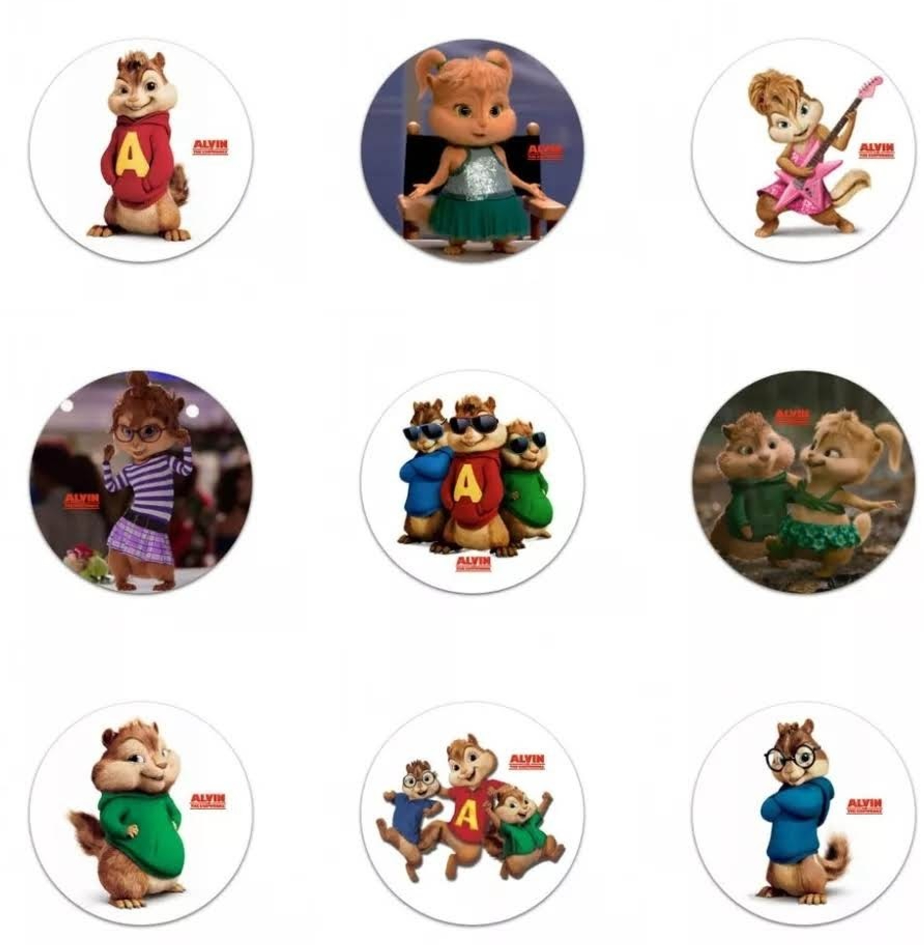 magneti personalizzabili regalini fine festa compleanno bambini alvin film