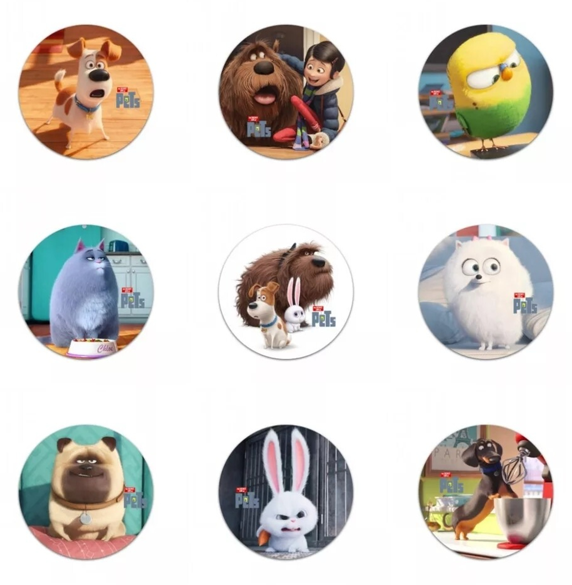 magneti personalizzabili regalini fine festa compleanno bambini pets