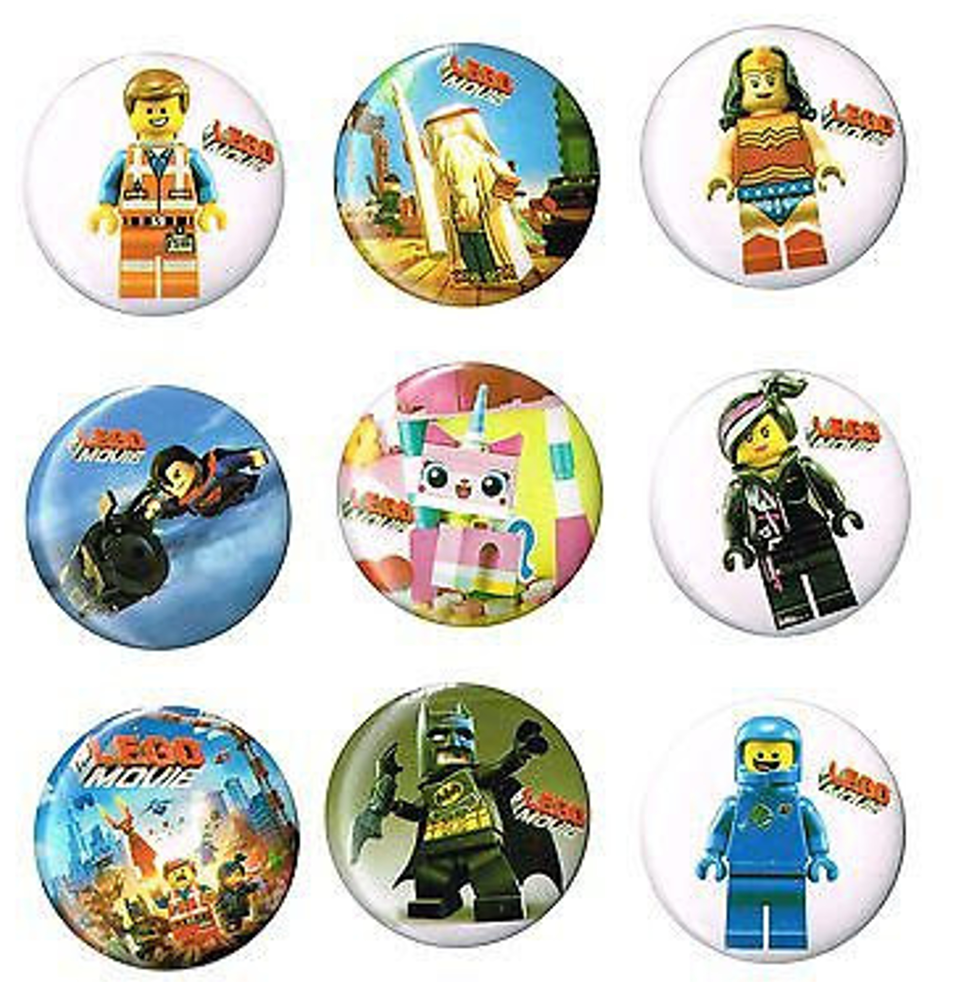 magneti personalizzabili regalini fine festa compleanno bambini lego movie