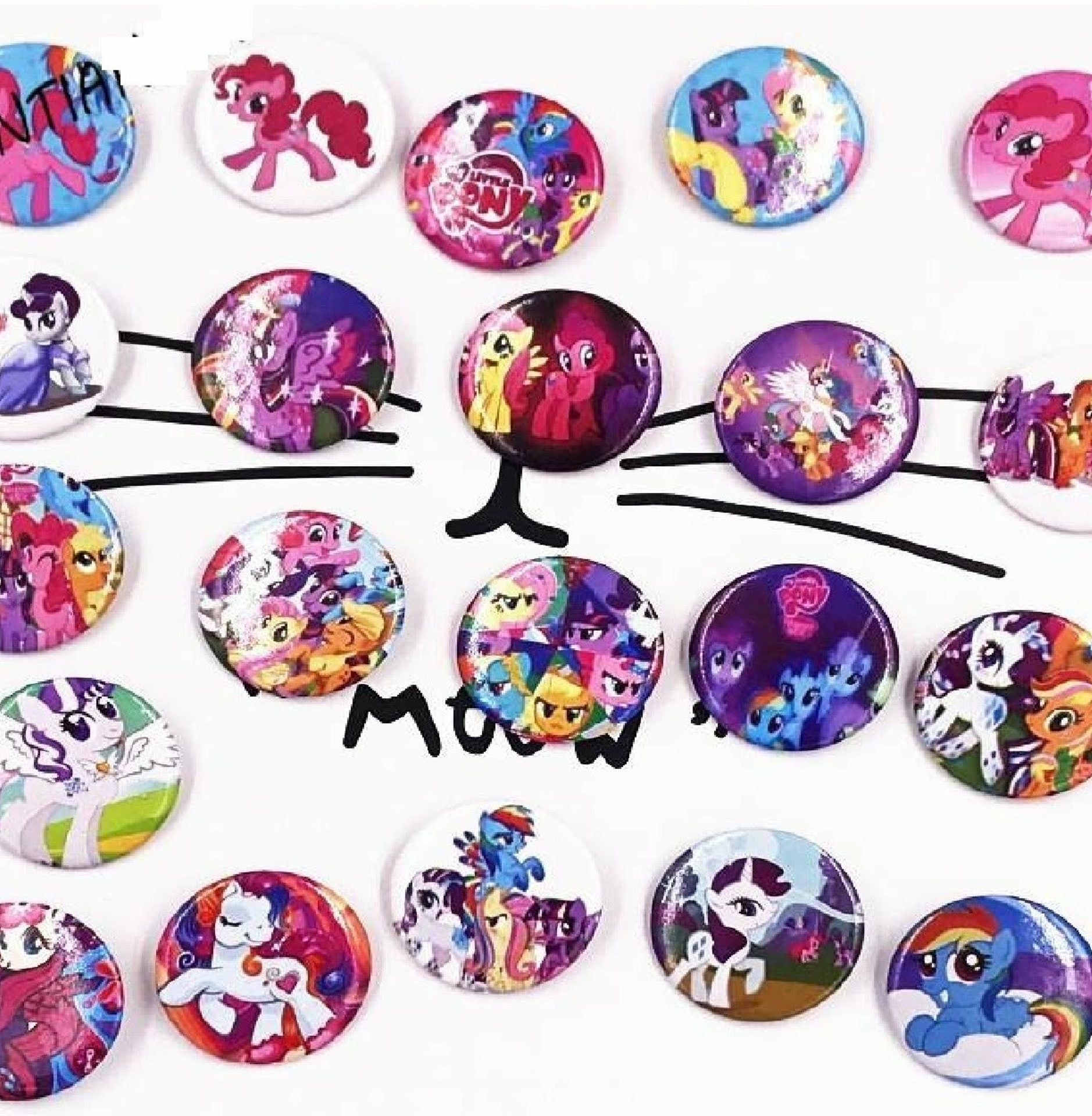 magneti personalizzabili regalini fine festa compleanno bambini my little pony