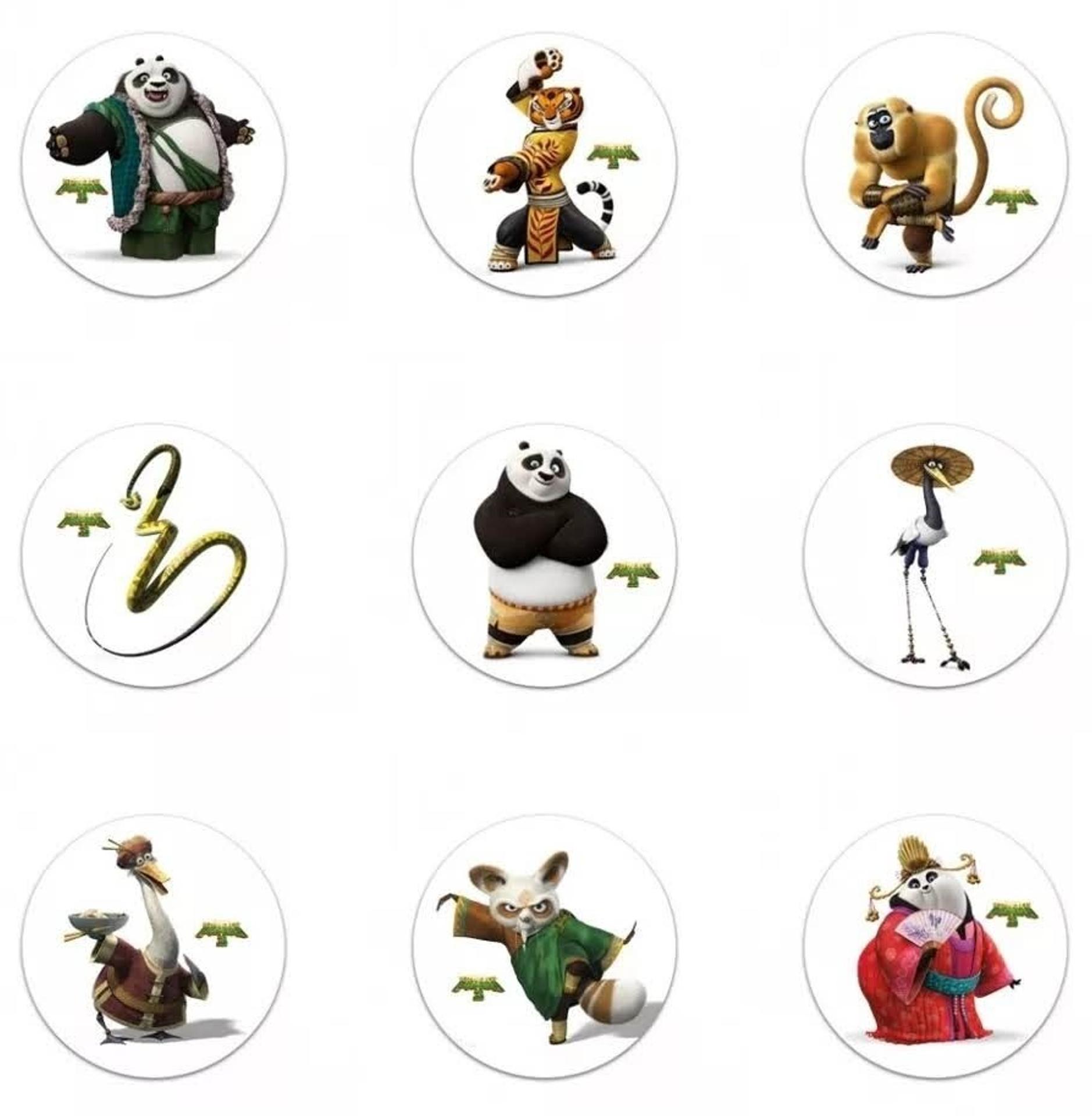 magneti personalizzabili regalini fine festa compleanno bambini kung fu panda