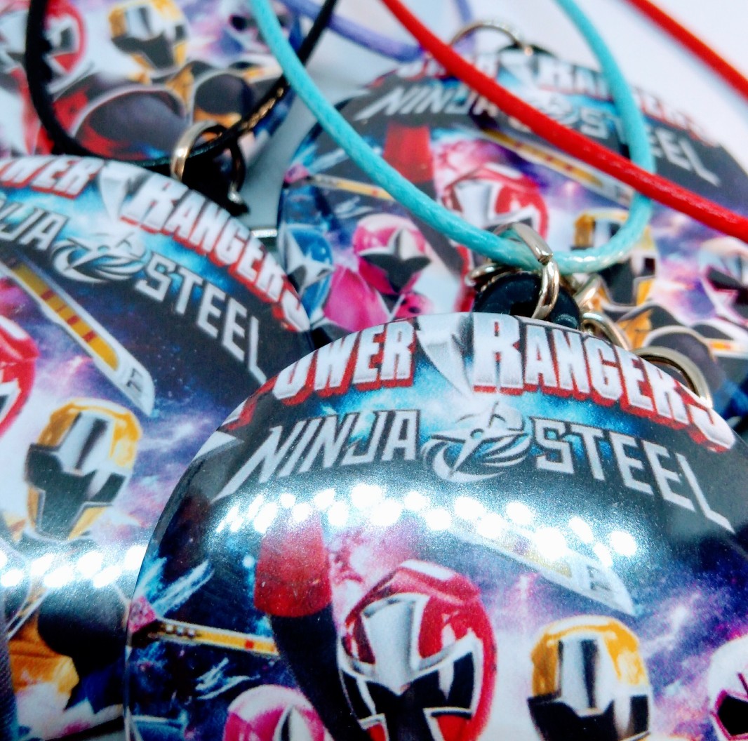 Collane ciondolo personalizzabile regalini fine festa a tema power rangers