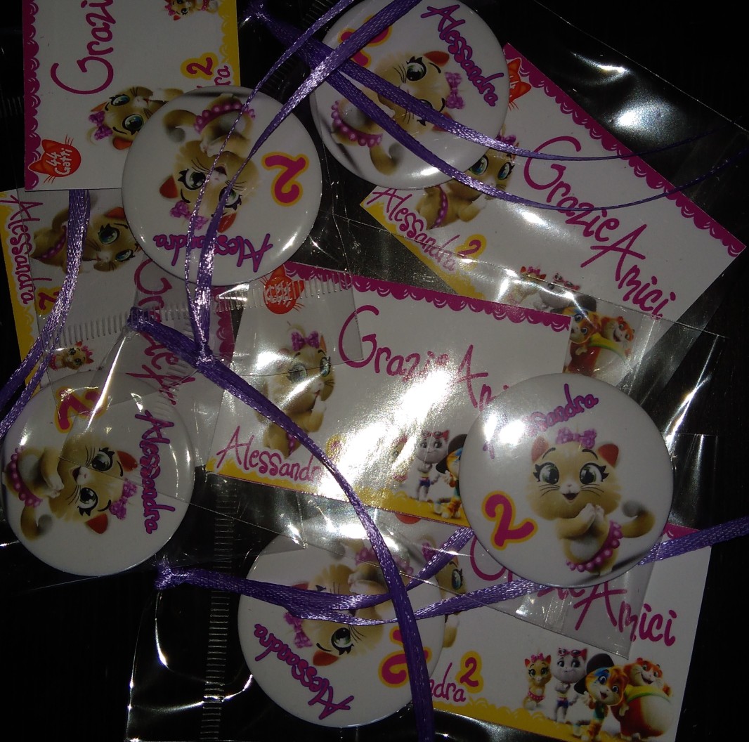 Collane ciondolo personalizzabile regalini fine festa a tema 44 gatti