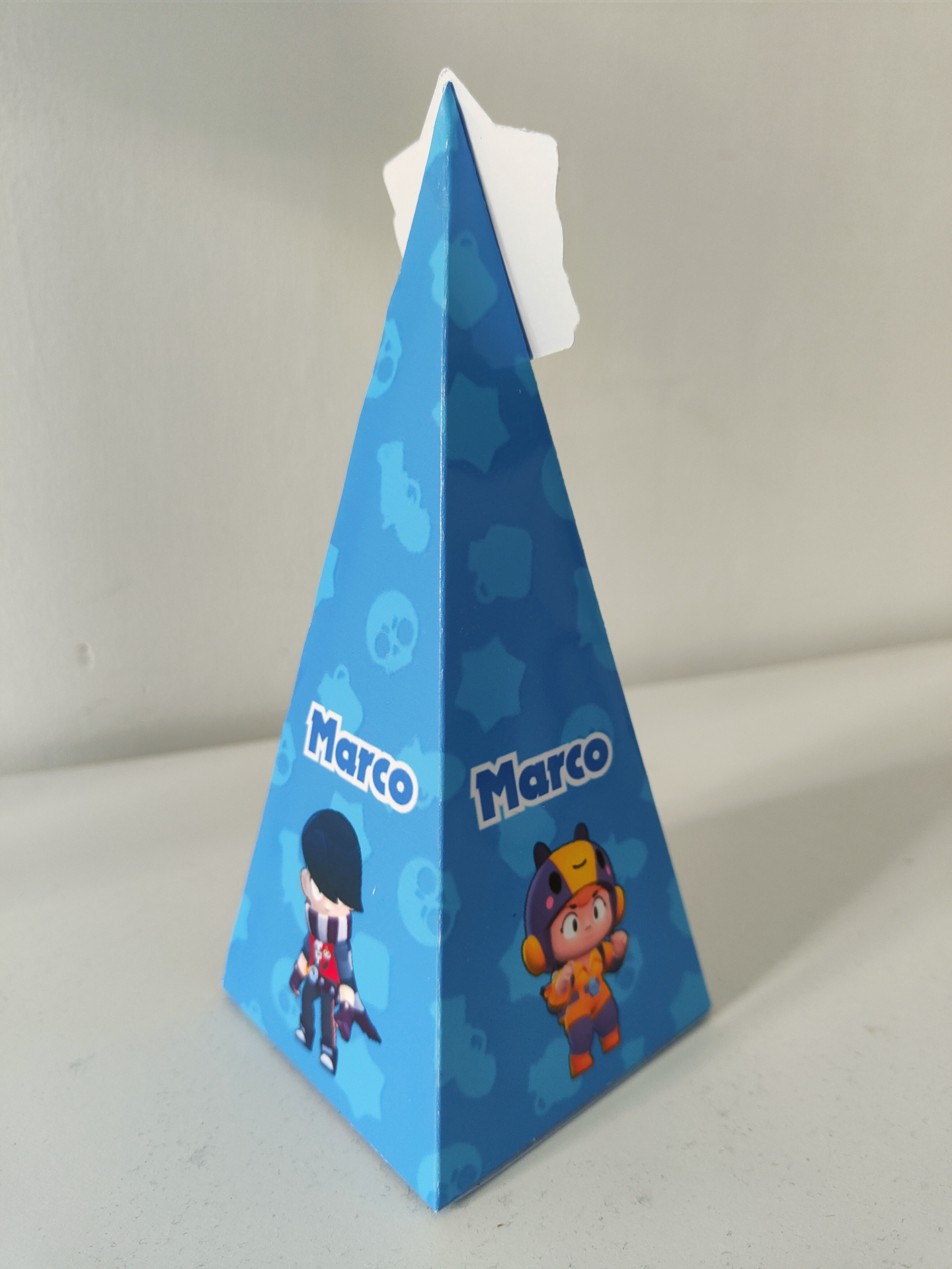 Scatola brawl stars personalizzata a piramide personalizzabili con nome e anni per confezione regalo porta confetti caramelle gadget da regalare a fine festa di compleanno a tutti i bambini