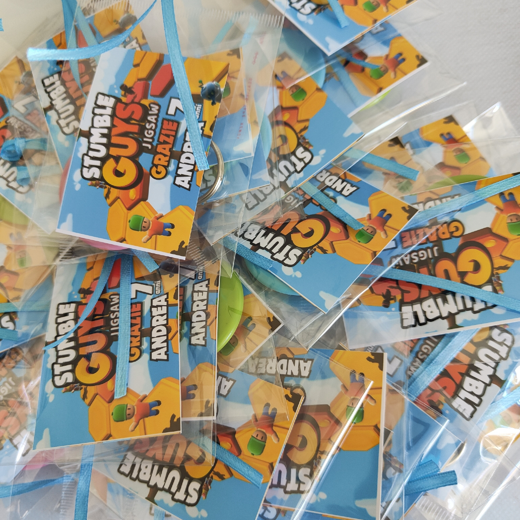 regalini pensierini fine festa compleanno personalizzati stumble guys